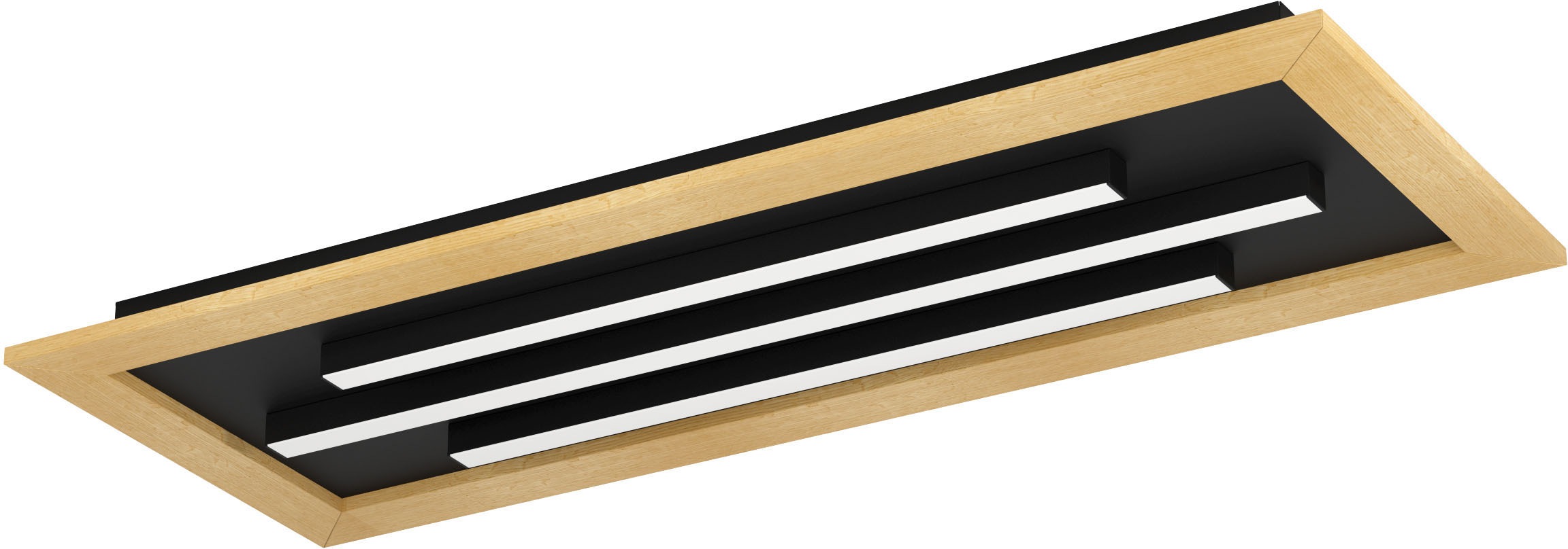 EGLO LED-Deckenleuchte »TIRRENARA« in schwarz und braun aus Stahl, Holz / i günstig online kaufen