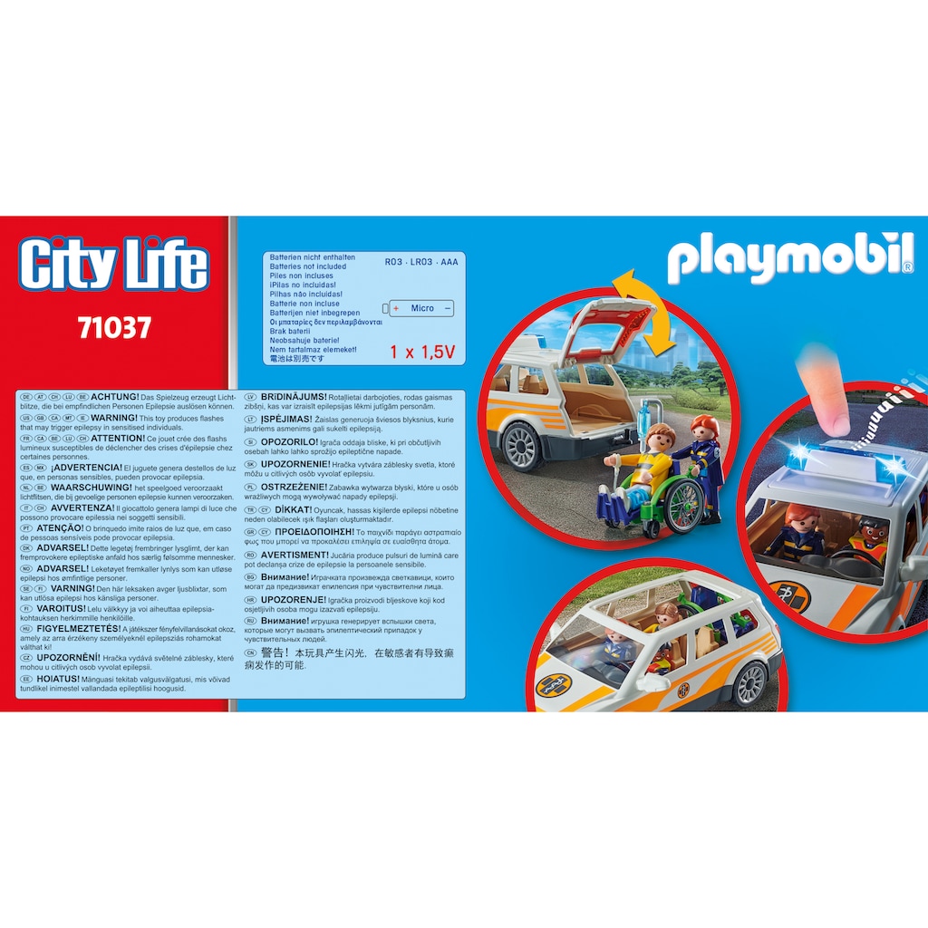 Playmobil® Konstruktions-Spielset »Notarzt-PKW (71037), City Life«, (44 St.), mit Licht und Sound; Made in Germany