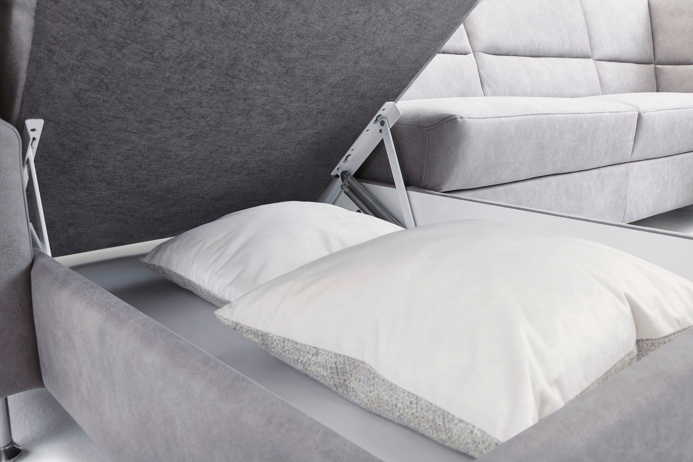 CALIZZA INTERIORS Wohnlandschaft »Onyx U-Form«, (3 St.), wahlweise mit Bettfunktion und Bettkasten