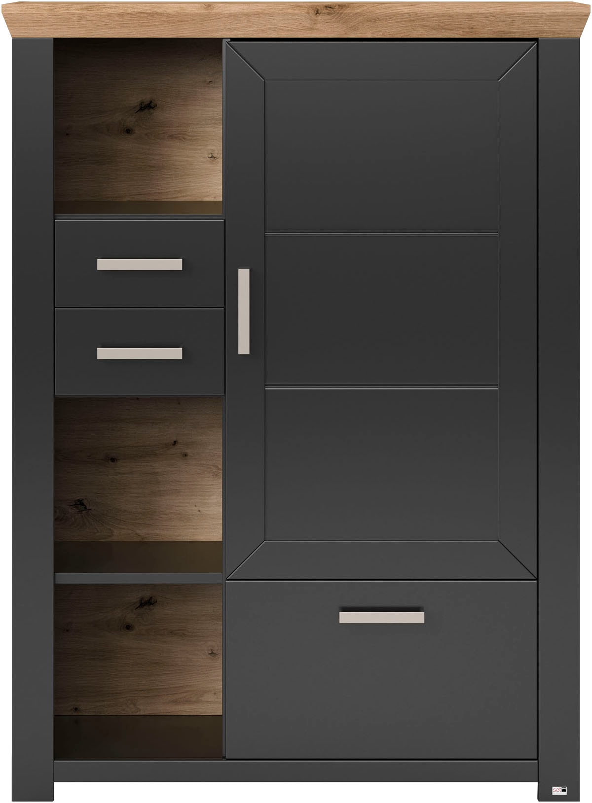 set one by Musterring Highboard »York«, Typ 25 und 26, in 3 Farbvarianten, Beleuchtung optional, Breite 105 cm