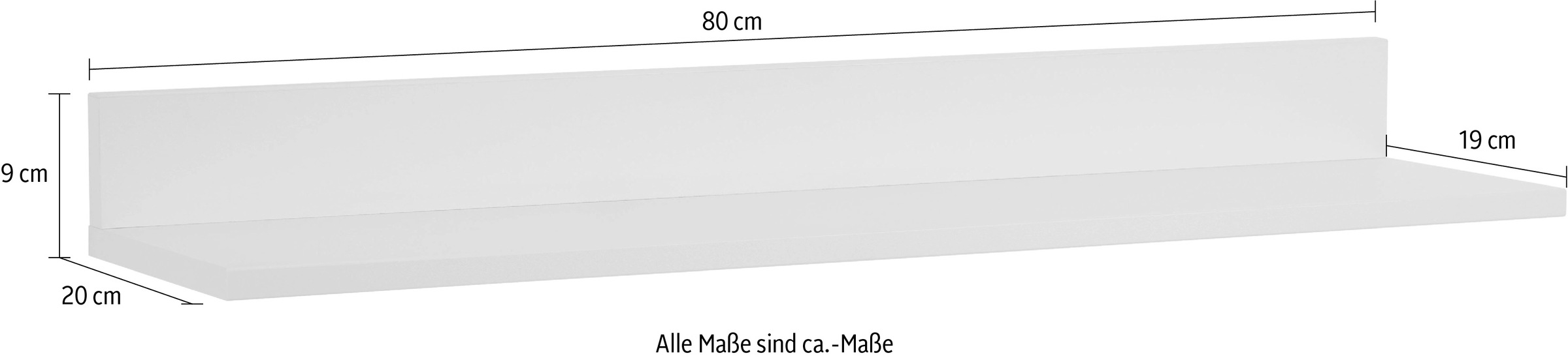 YUNY by PAIDI Wandregal »in verschiedenen Farben, 80 cm Breite, Schweberegal,« stabiles Hängeregal aus Holz, 20 Kg Tragkraft, Wandboard