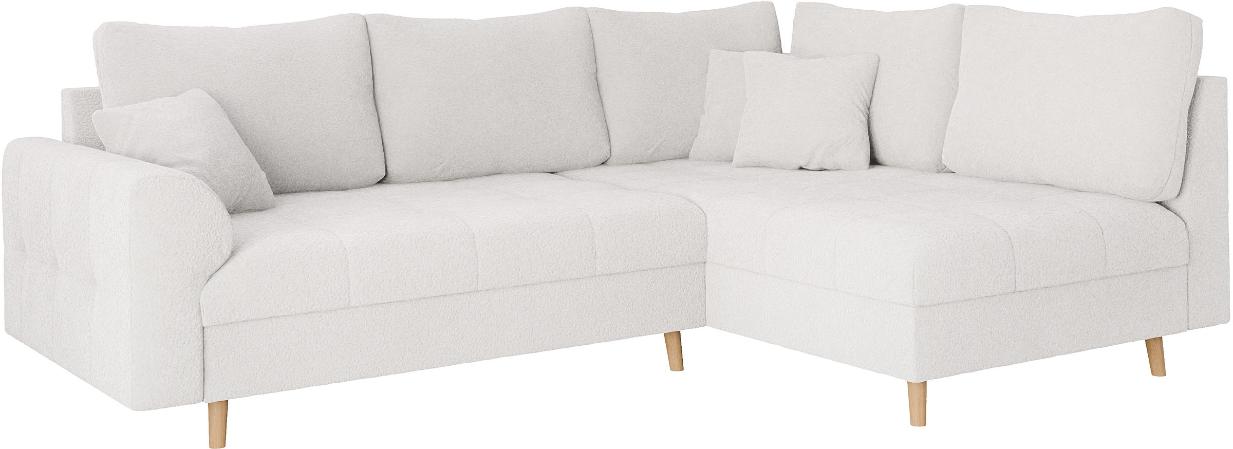 Home affaire Ecksofa »CHARRE L-Form mit Ottomane, Maße B/T/H: 231/161/81 cm«, feine Steppung, lose Rücken- und Zierkissen, auch in Cord und Bouclé