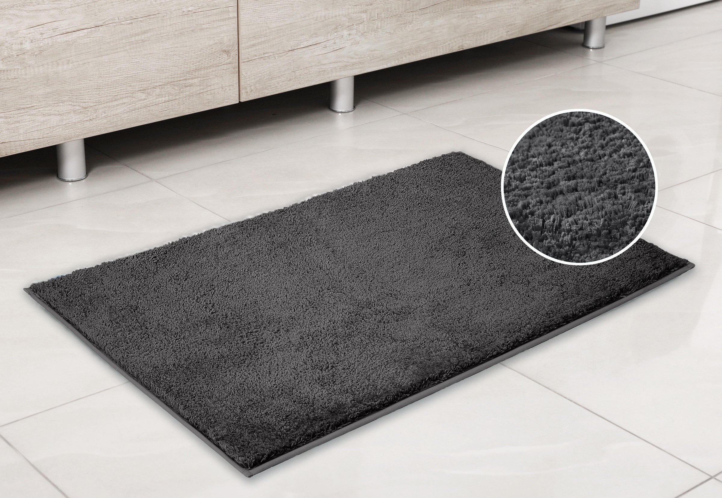my home Badematte »Juna, Badteppich«, rutschhemmend beschichtet, fußbodenheizungsgeeignet-strapazierfähig, besonders weich, Badematten, unifarben