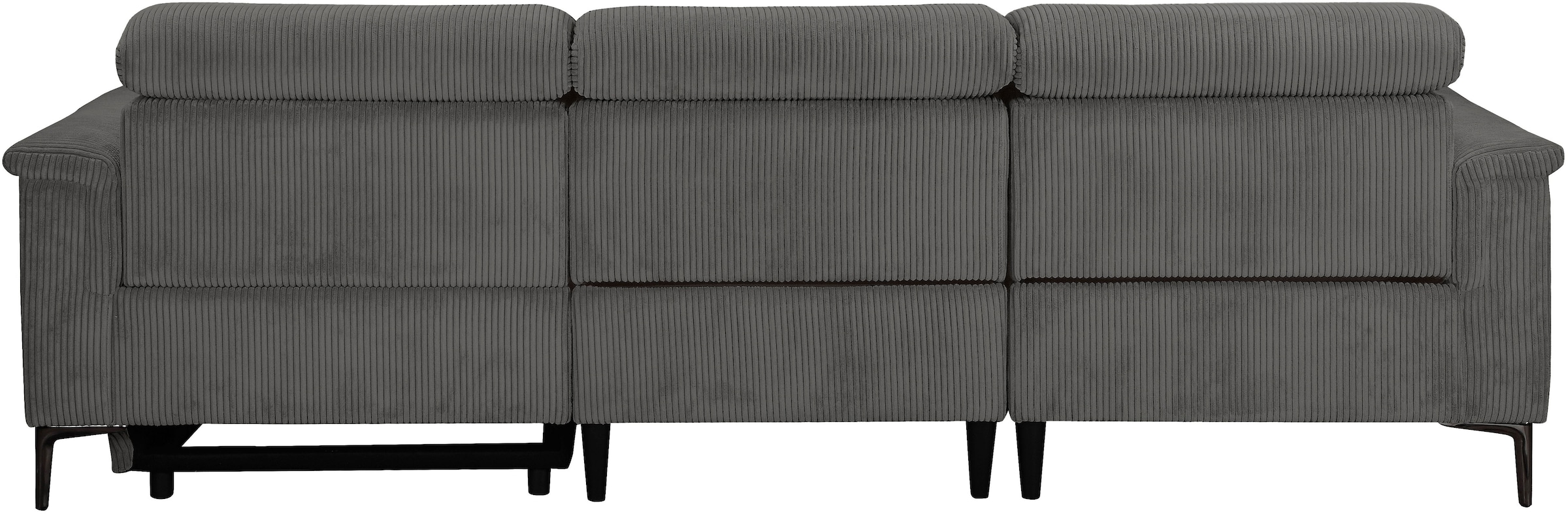 OTTO home Ecksofa »LUND Cord, L-Form, 261 cm, man. o. elektr. Relaxfunktion (mit USB-A)« mit USB A-Anschluss bei elektrischer Variante und Kopfteilverstellung