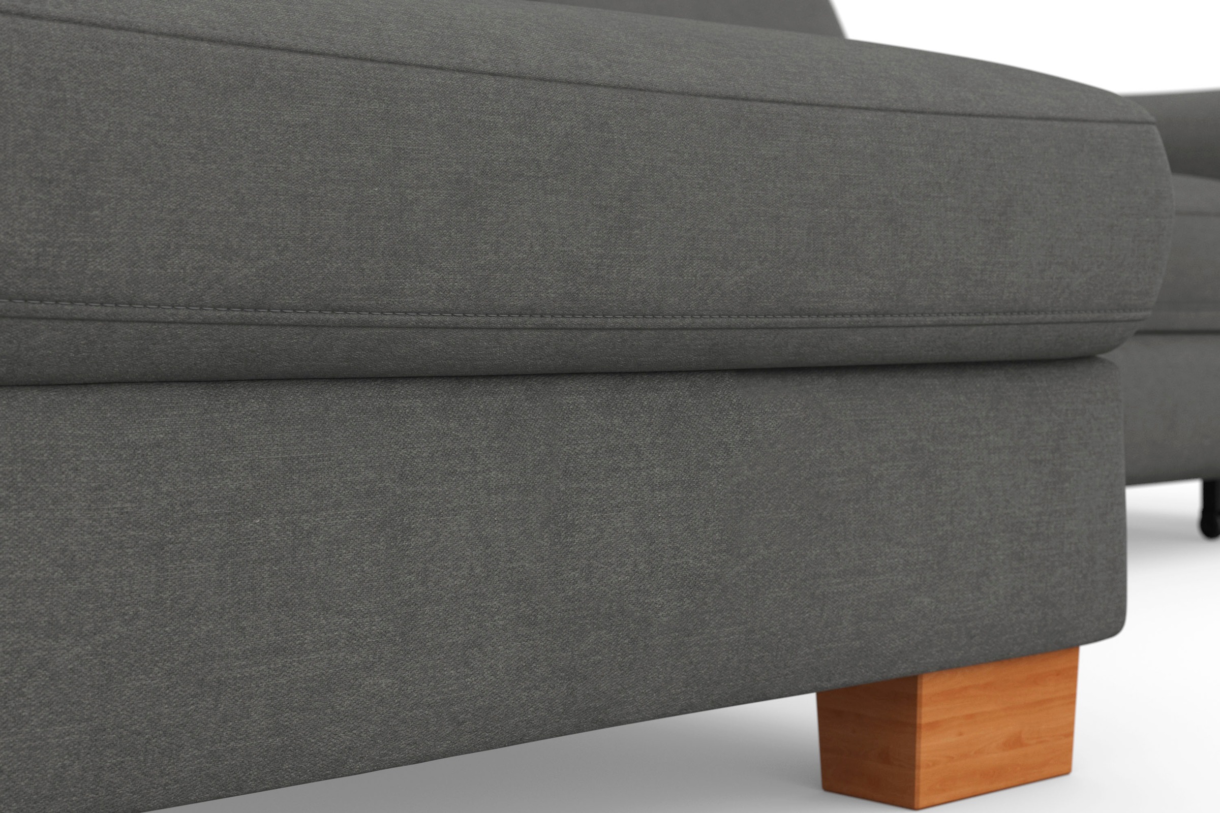 sit&more Ecksofa »Dundee L-Form«, mit Federkern und Massivholzfüßen, wahlweise mit Kopfteilverstellung