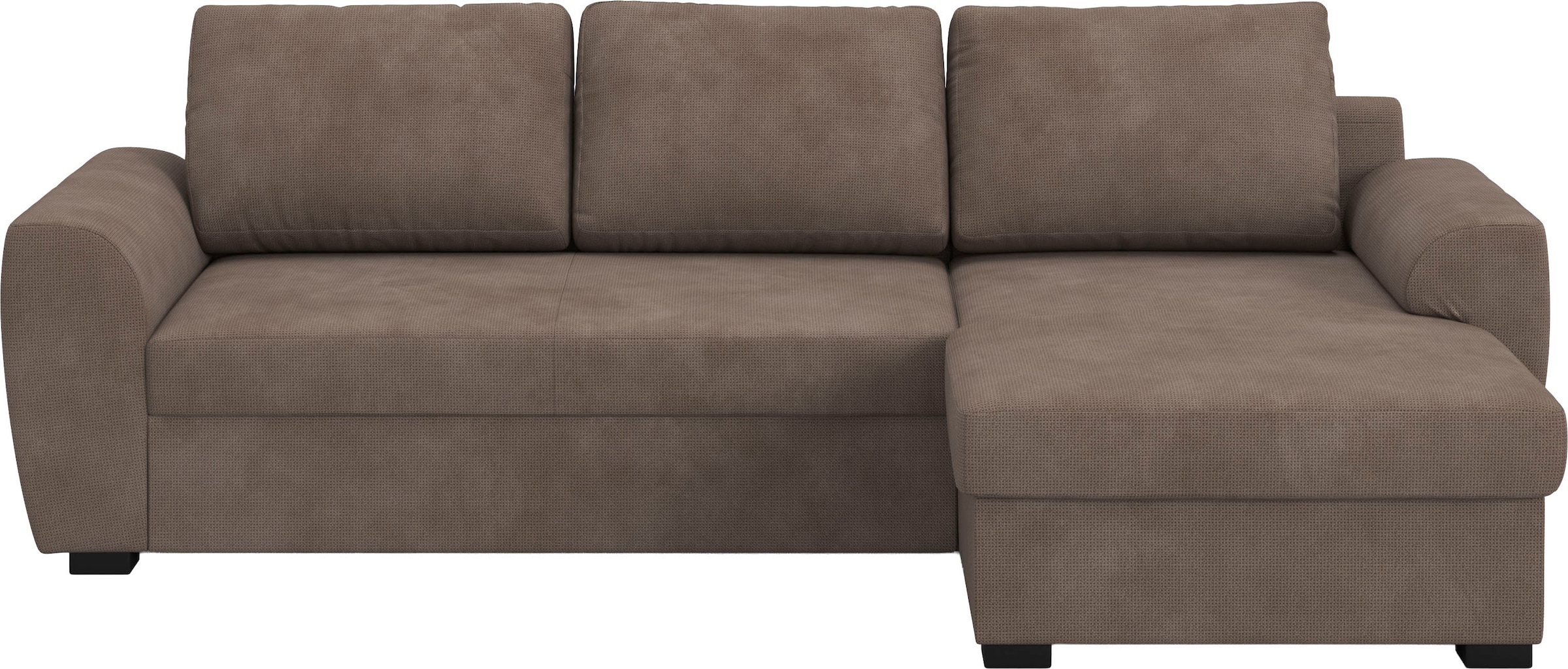 COTTA Ecksofa »Drift L-Form Recamiere, Breite 253 cm« optional auch mit Schlaffunktion, Wellenunterfederung