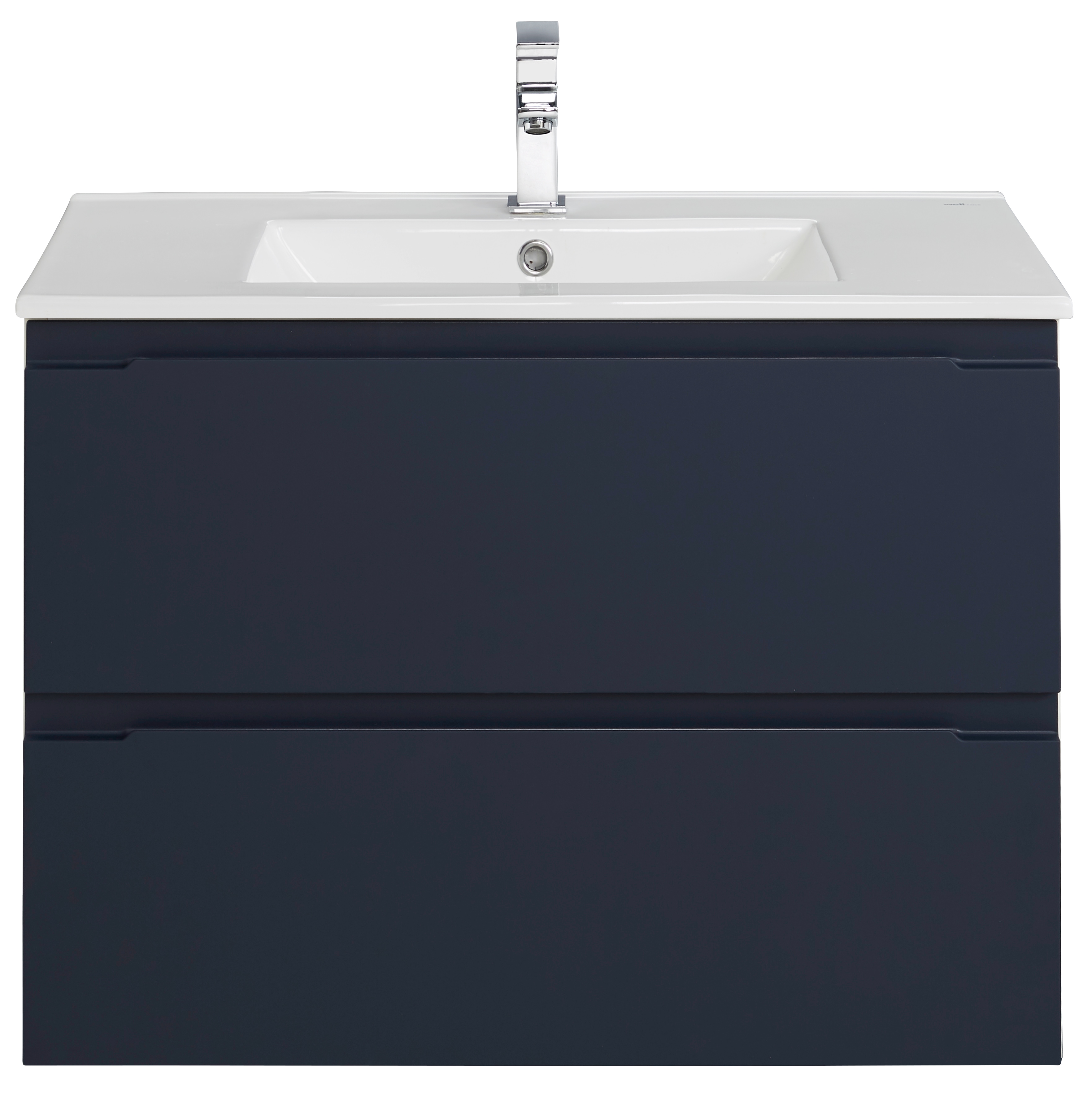 Waschtisch „Star“, Badmöbel inkl. Waschbecken, Breite 80 cm, blau + weiß