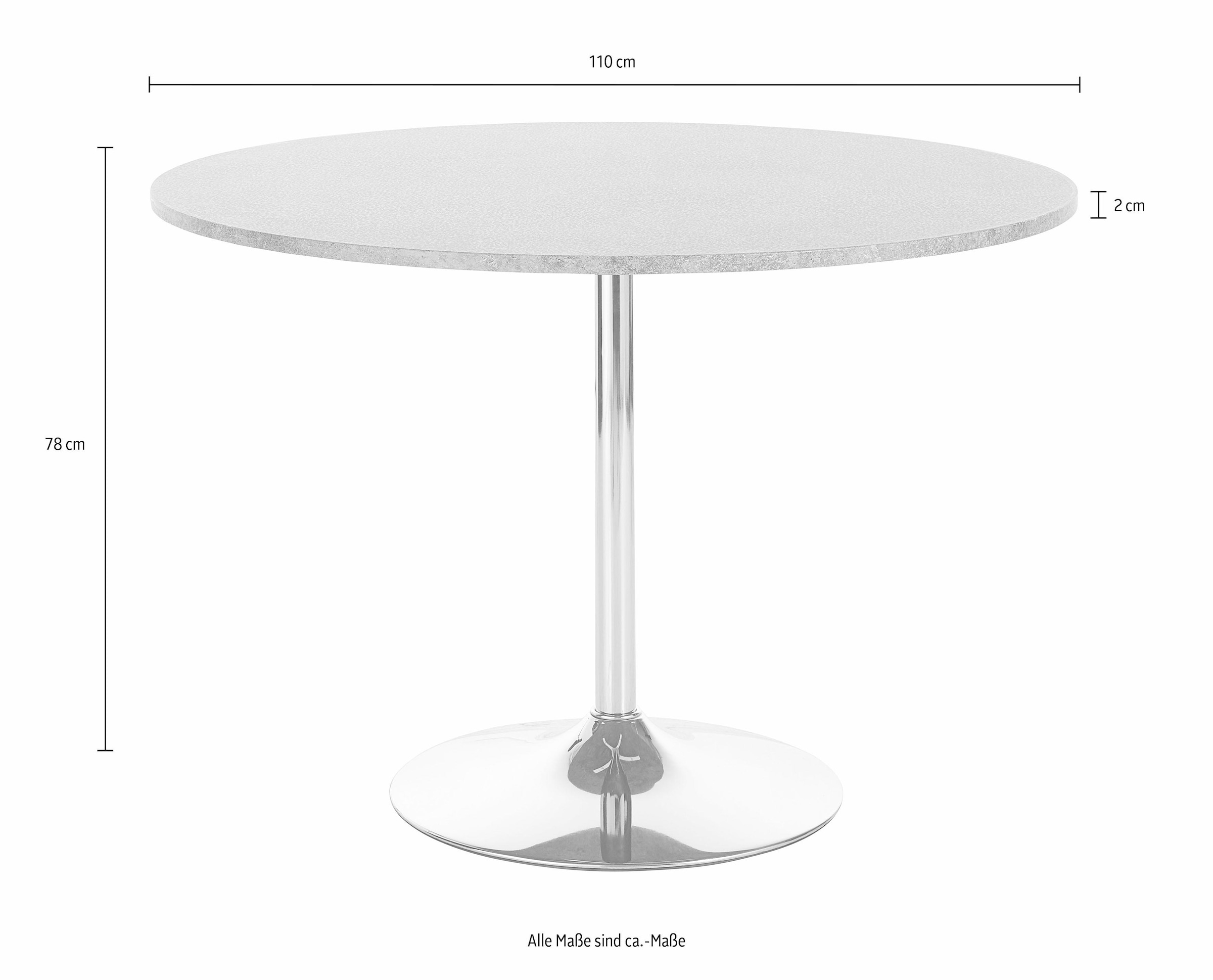 10. Bild von INOSIGN Esstisch »Trompet«, rund, Ø110 cm, Tischplatte weiß Hochglanz, Trompetenfuß, Tulpentisch