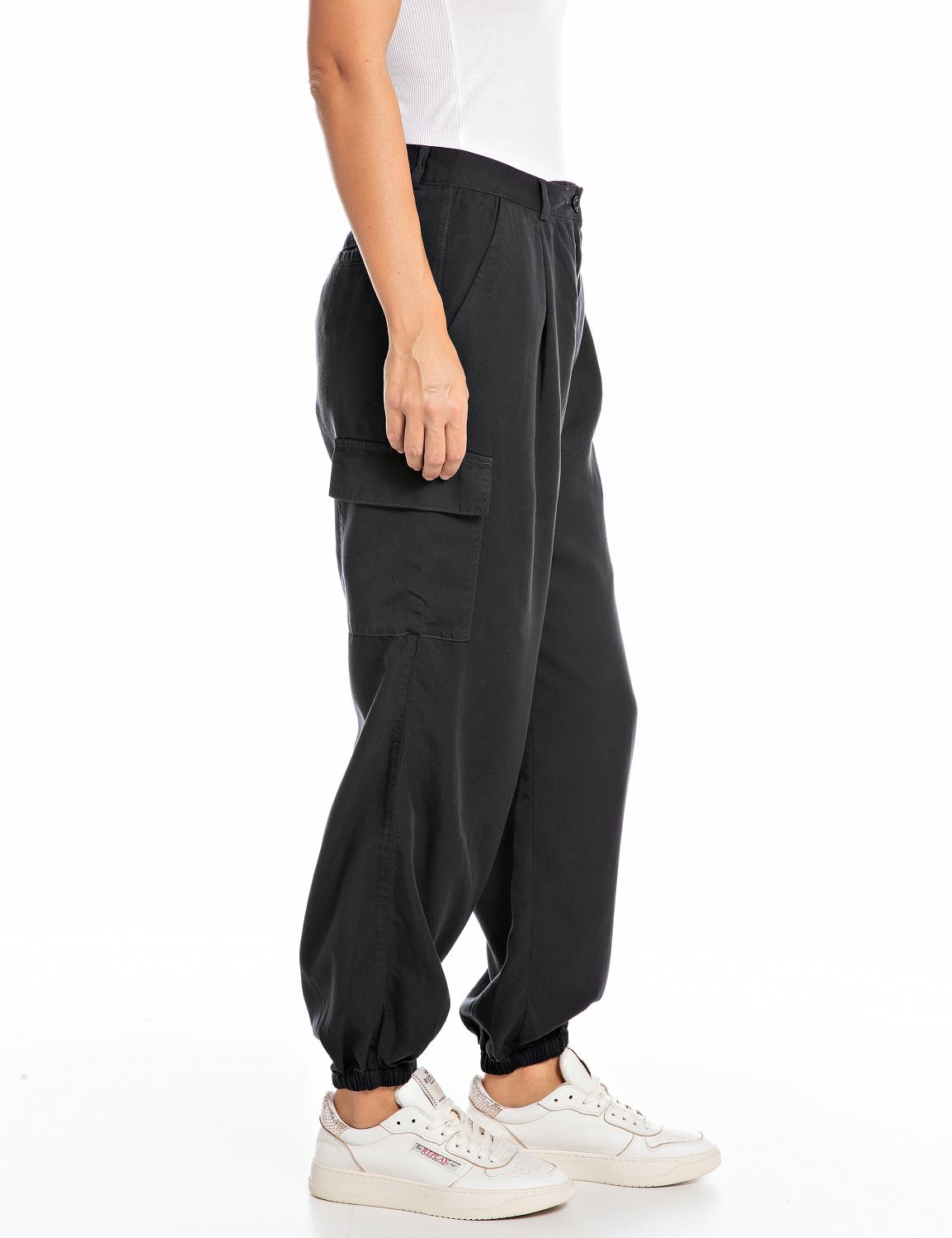 Replay Cargohose, mit Bundfalten