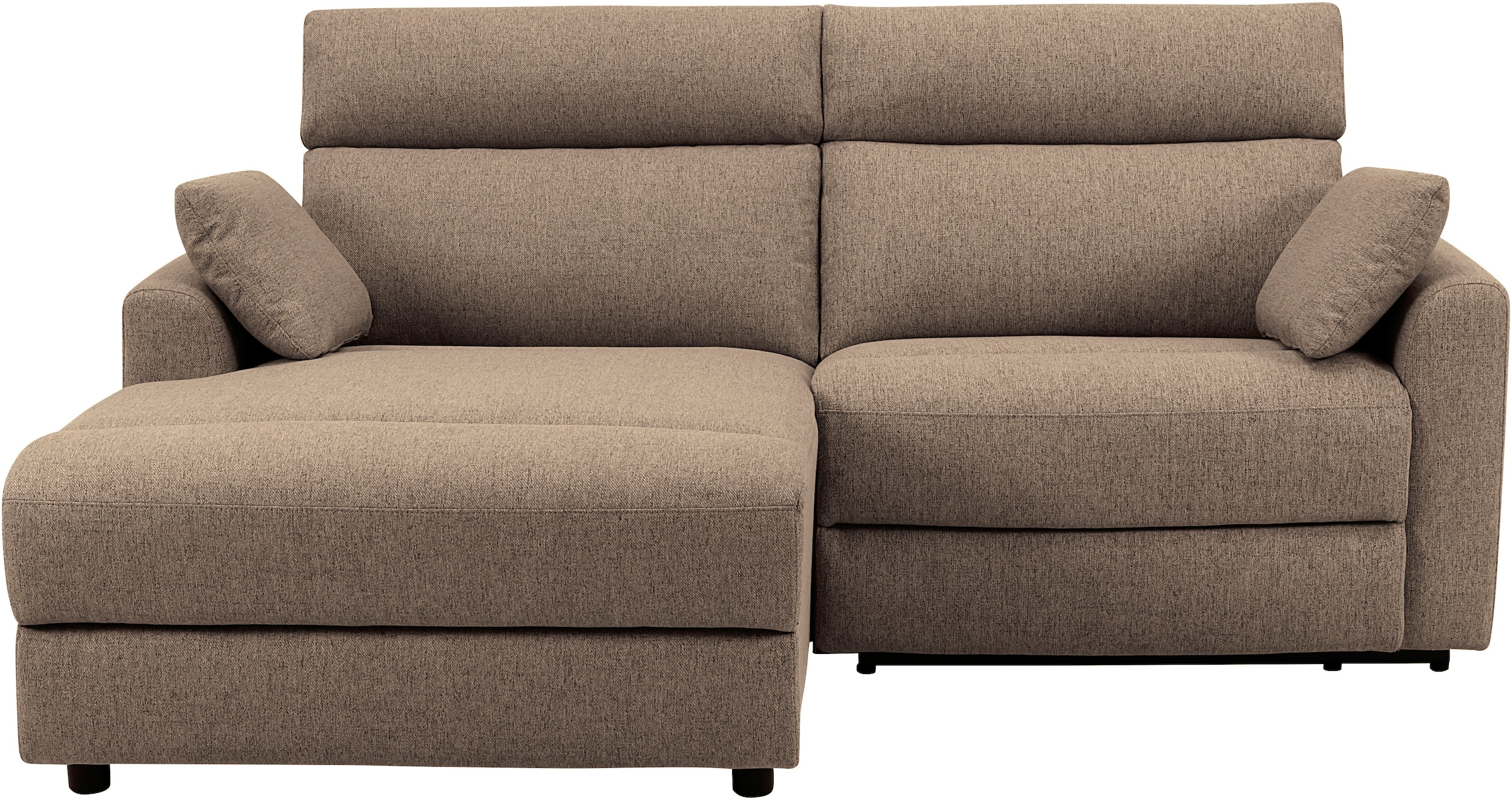 INOSIGN Ecksofa »JENNA, L-Form, 209cm, manuelle u. elektrische Funktion, mit USB A/C,«, Liegefunktion 105°-150°, Federkern, Struktur fein