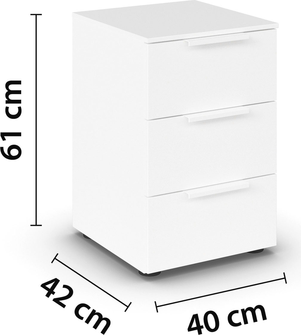 rauch Nachtkommode »Nachttisch Nachtschrank Nachtkonsole FLIPP« Breite 40 cm,  mit 3 Schubladen und Soft-Close-Funktion