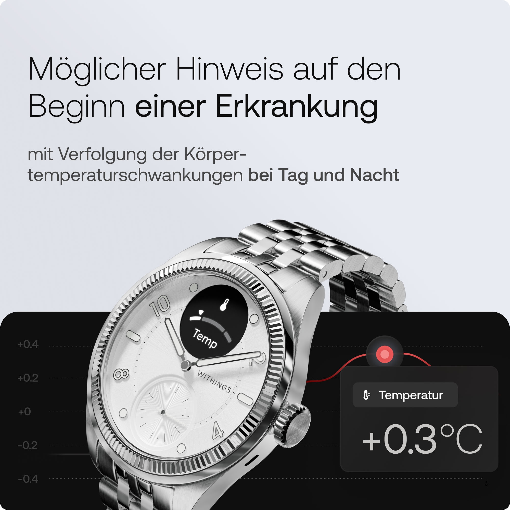 Withings Smartwatch »ScanWatch Nova Brilliant Edition 39mm«, (1.6 cm / 0.63 Zoll),)