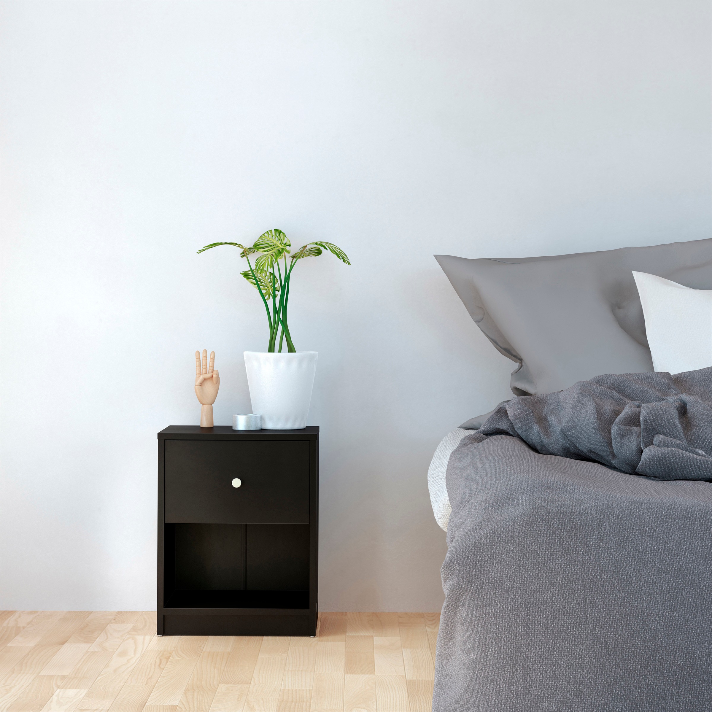 Home affaire Nachtkommode »May, Nachttisch, Nachtschrank, Beistelltisch,«, mit 1 Schublade und einem offenen Fach, Breite 38 cm, Höhe 48 cm