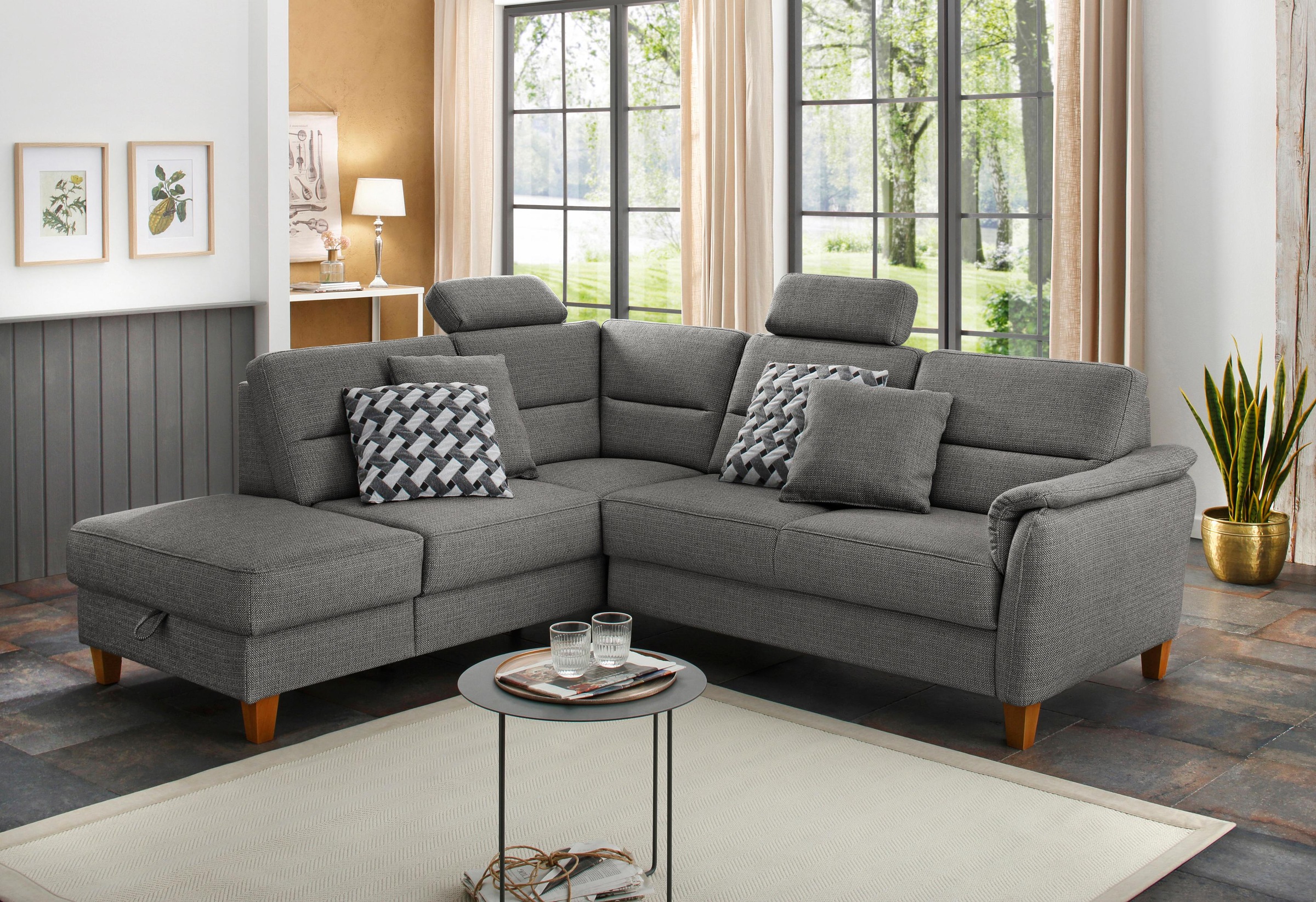 Home affaire Ecksofa »Palmera L-Form, B: 236 cm« optional Bettfunktion & Be günstig online kaufen