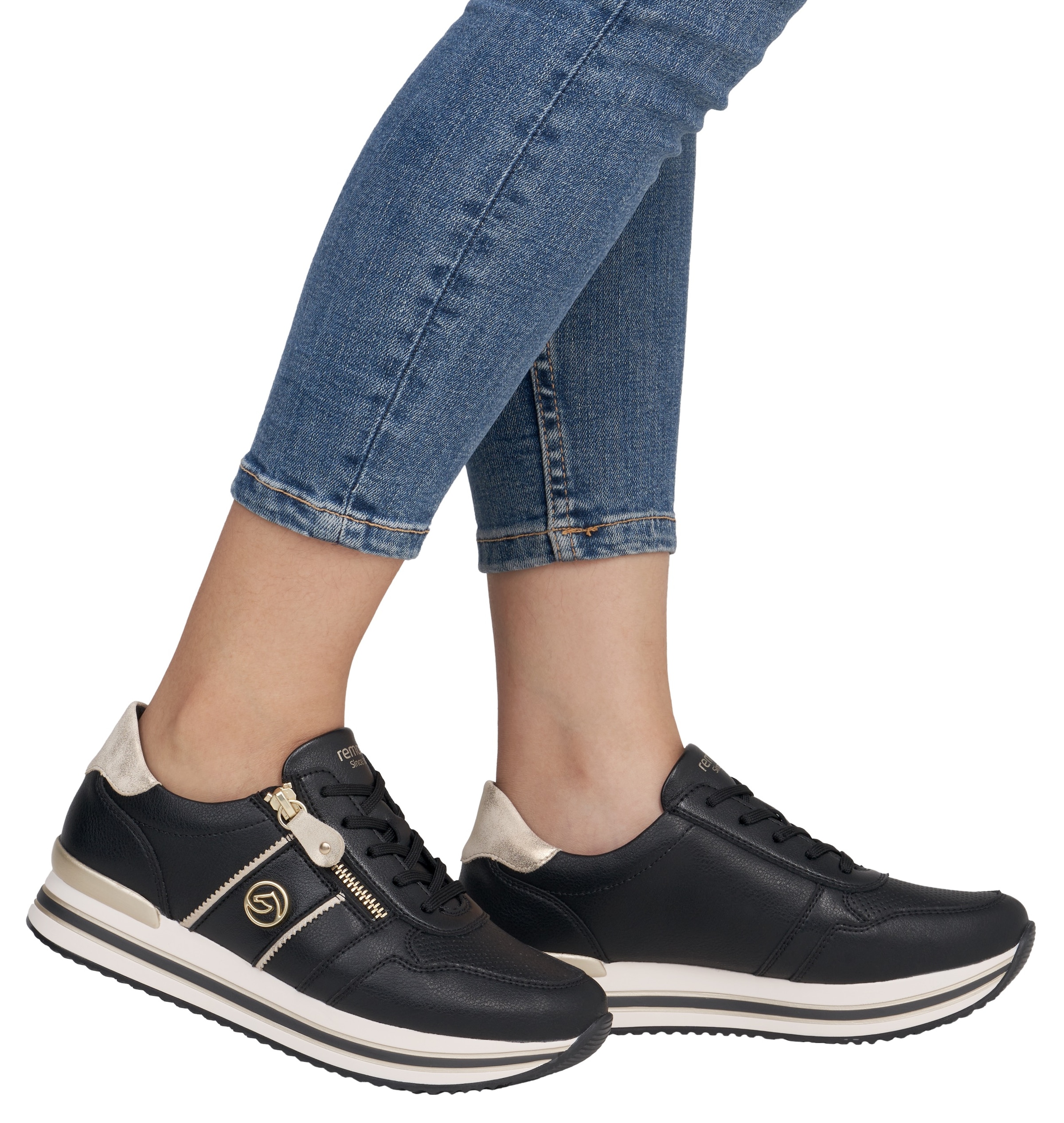 Remonte Plateausneaker, Freizeitschuh, Halbschuh, Schnürschuh mit seitlichem Reißverschluss