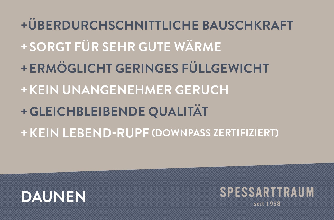 SPESSARTTRAUM 3-Kammer-Kopfkissen »Exklusiv«, Füllung: 90% Daunen / 10% Federn (Außenkammern) und 100% Federn (Innenkammer), Bezug: feiner Daunenbatist, 100% Baumwolle, (1 St.), Kissen vom Hohenstein Institute ausgezeichnet