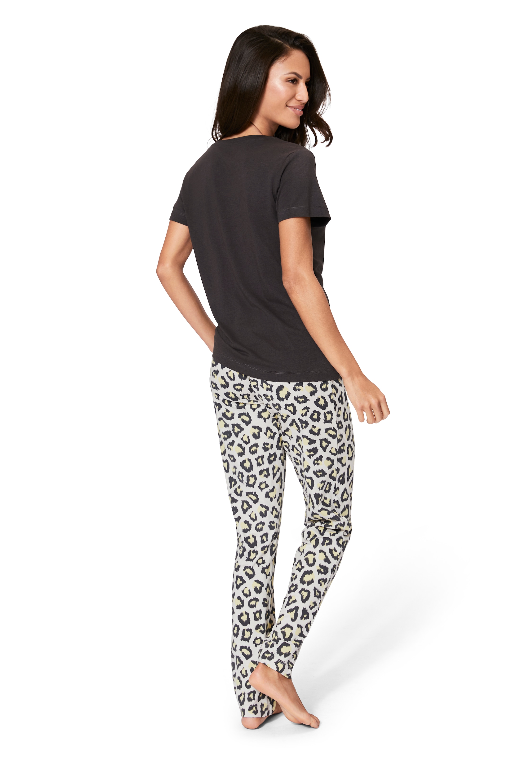 Vivance Dreams Pyjama, (Packung, 3 teilig), mit Leo-Print