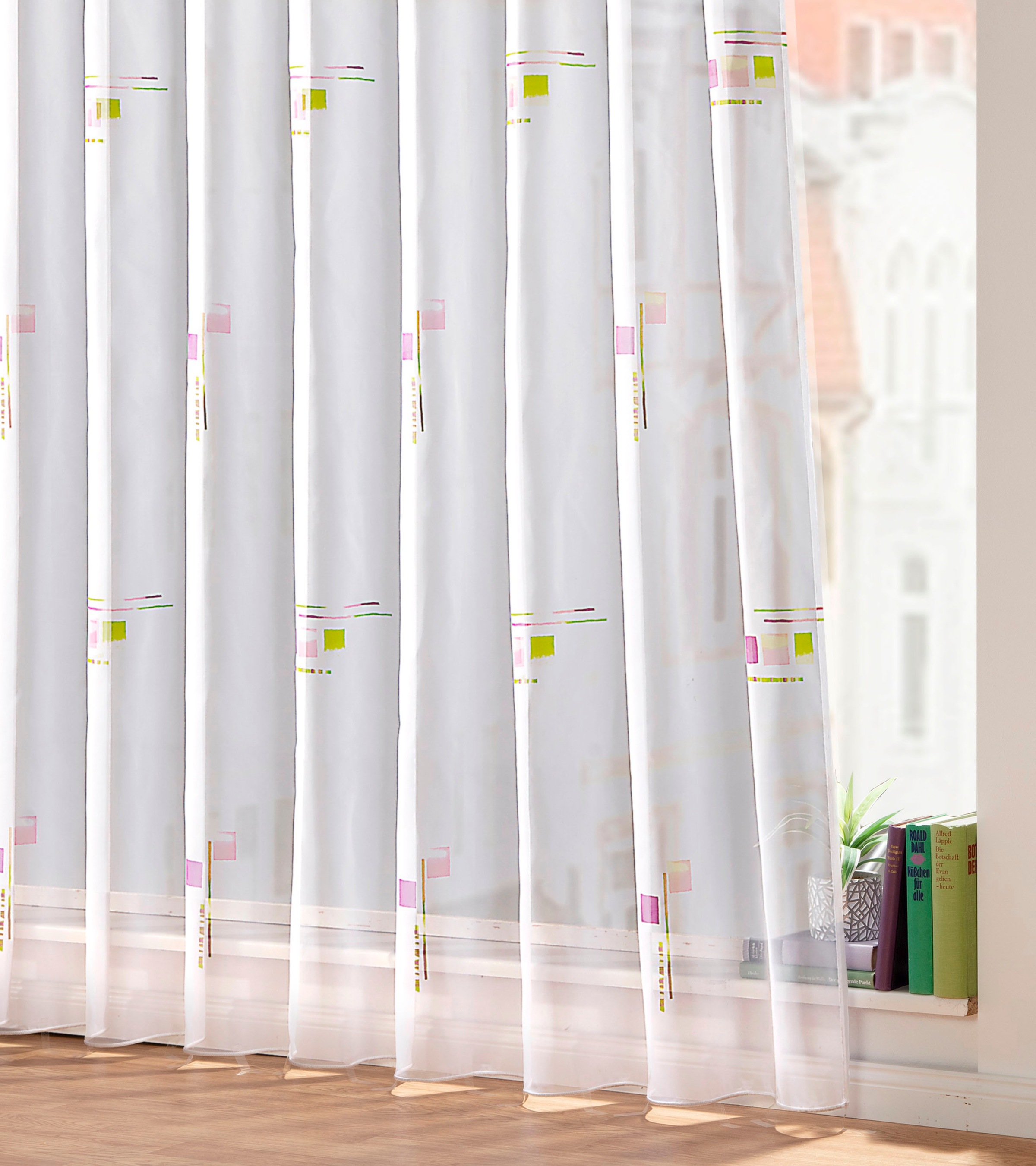 Weckbrodt Gardine »Mia«, (1 St.), Store, halbtransparent, Voile, bedruckt, günstig online kaufen