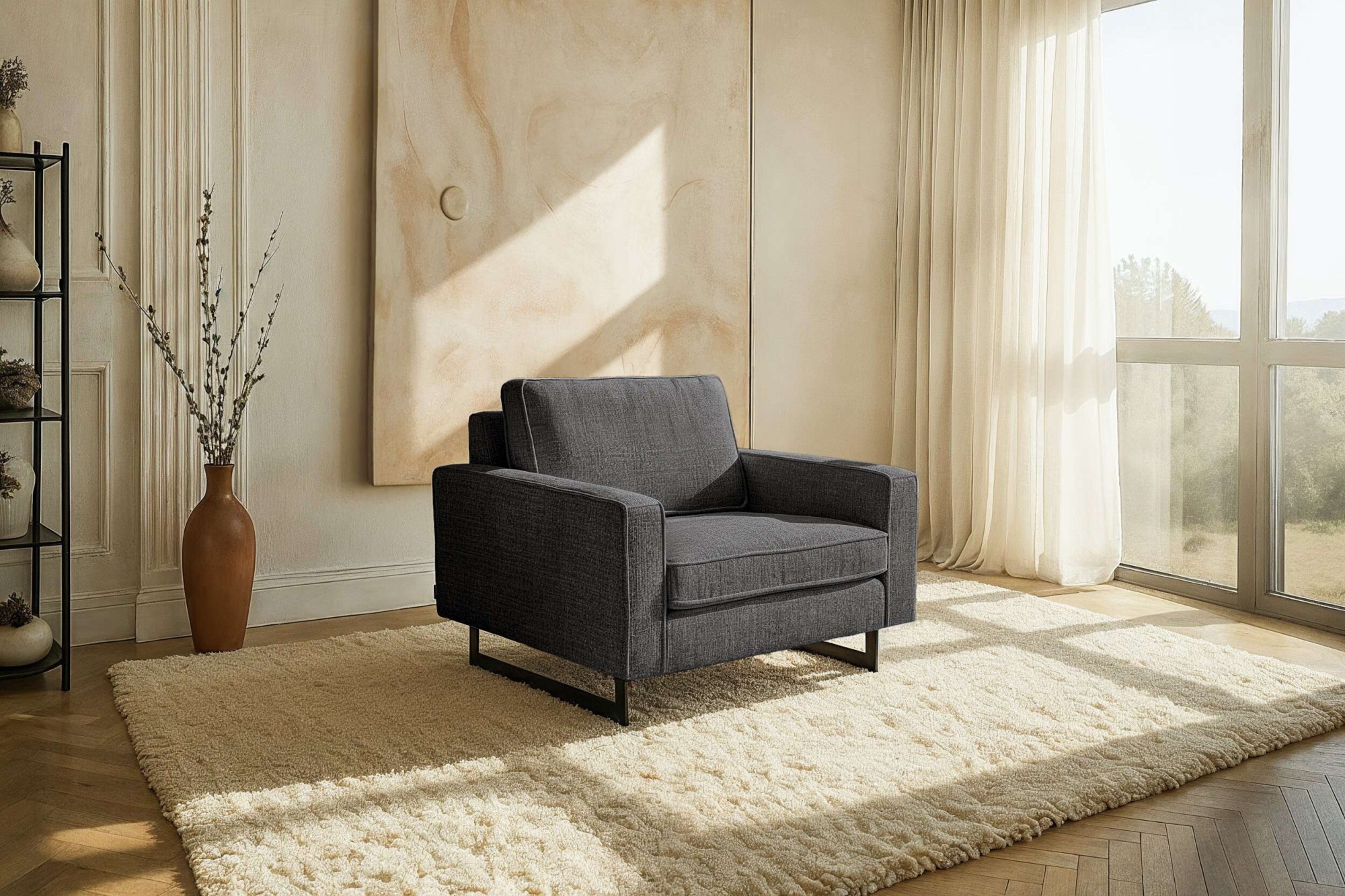 PLACES OF STYLE Loveseat »Pinto 105 cm, Cord, Chenille, Lederoptik« mit Ked günstig online kaufen