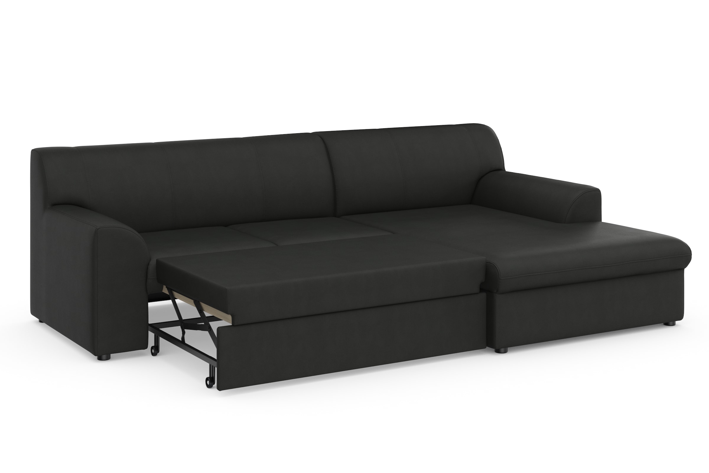 DOMO collection Ecksofa »Topper, elegant und zeitlos, kompaktes Stellmaß 245/155cm, L-Form«, mit Recamiere, wahlweise mit Schlaffunktion
