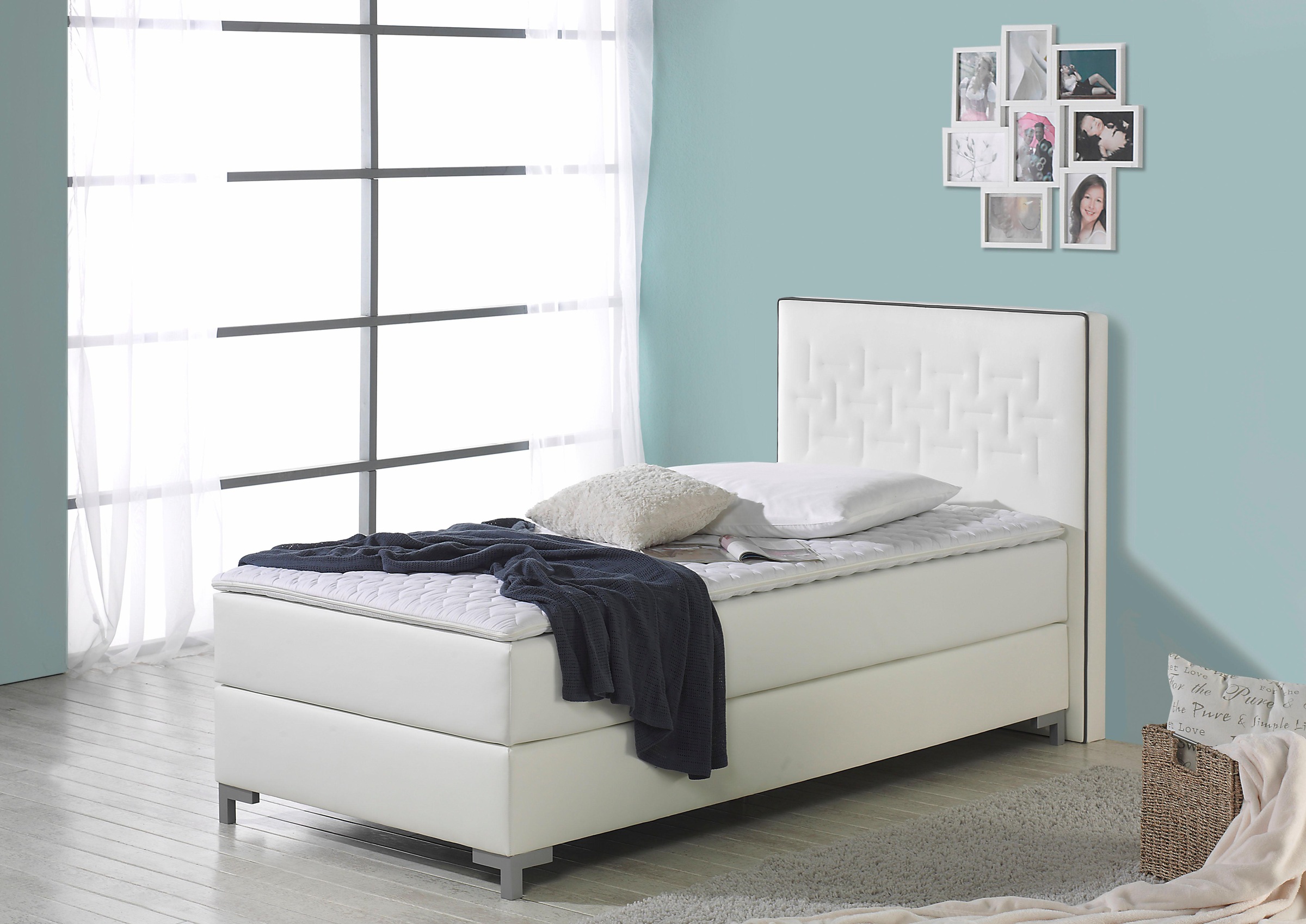 INOSIGN Boxspringbett »Coos«, mit besonderer Steppung im Kopfteil, 3 Matrat günstig online kaufen