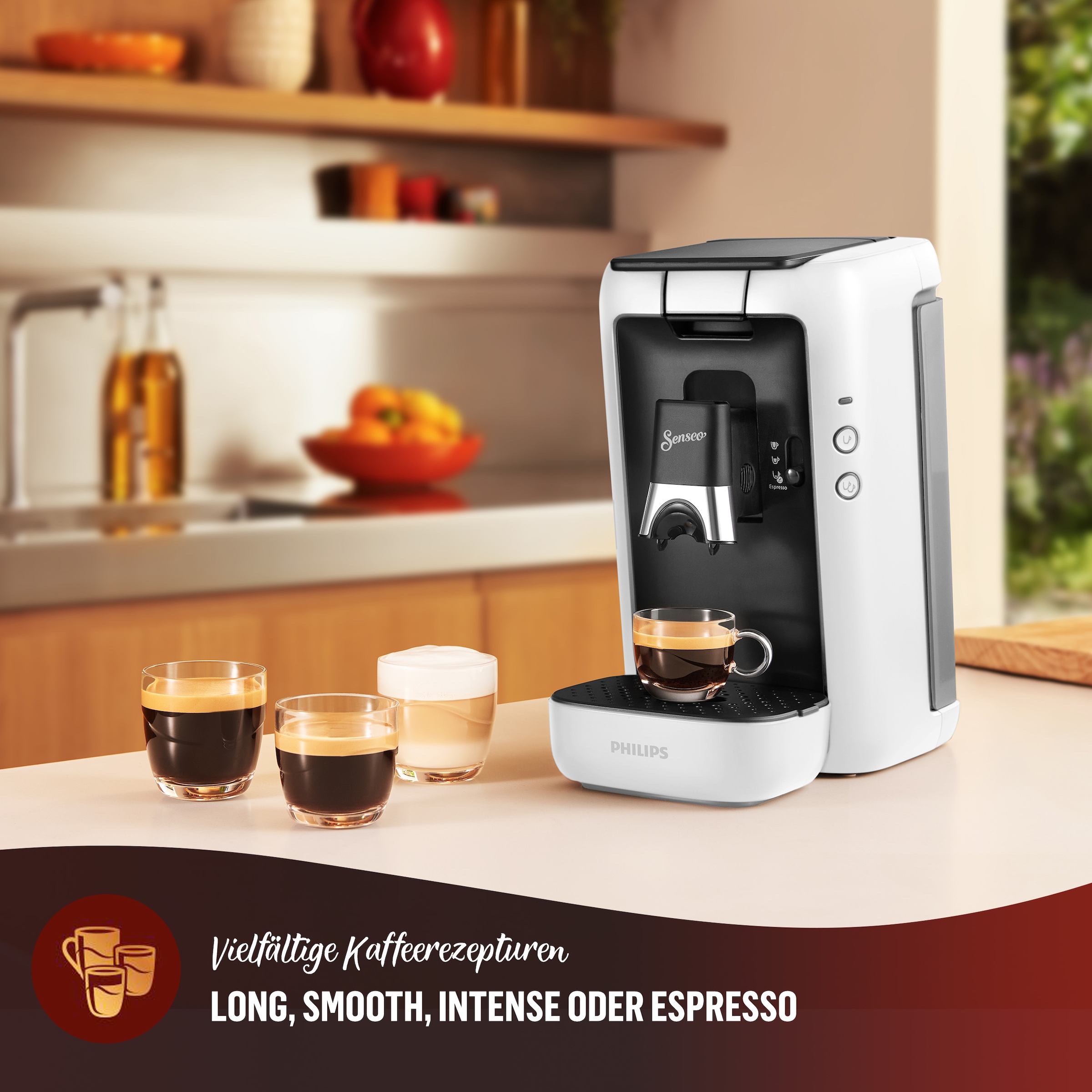 Philips Senseo Kaffeepadmaschine »Maestro CSA260/10, mit drei Kaffee-Einstellungen«, aus 80% rec. Plastik, Memo-Funktion, inkl. Gratis-Zugabe, Wert 14€ UVP