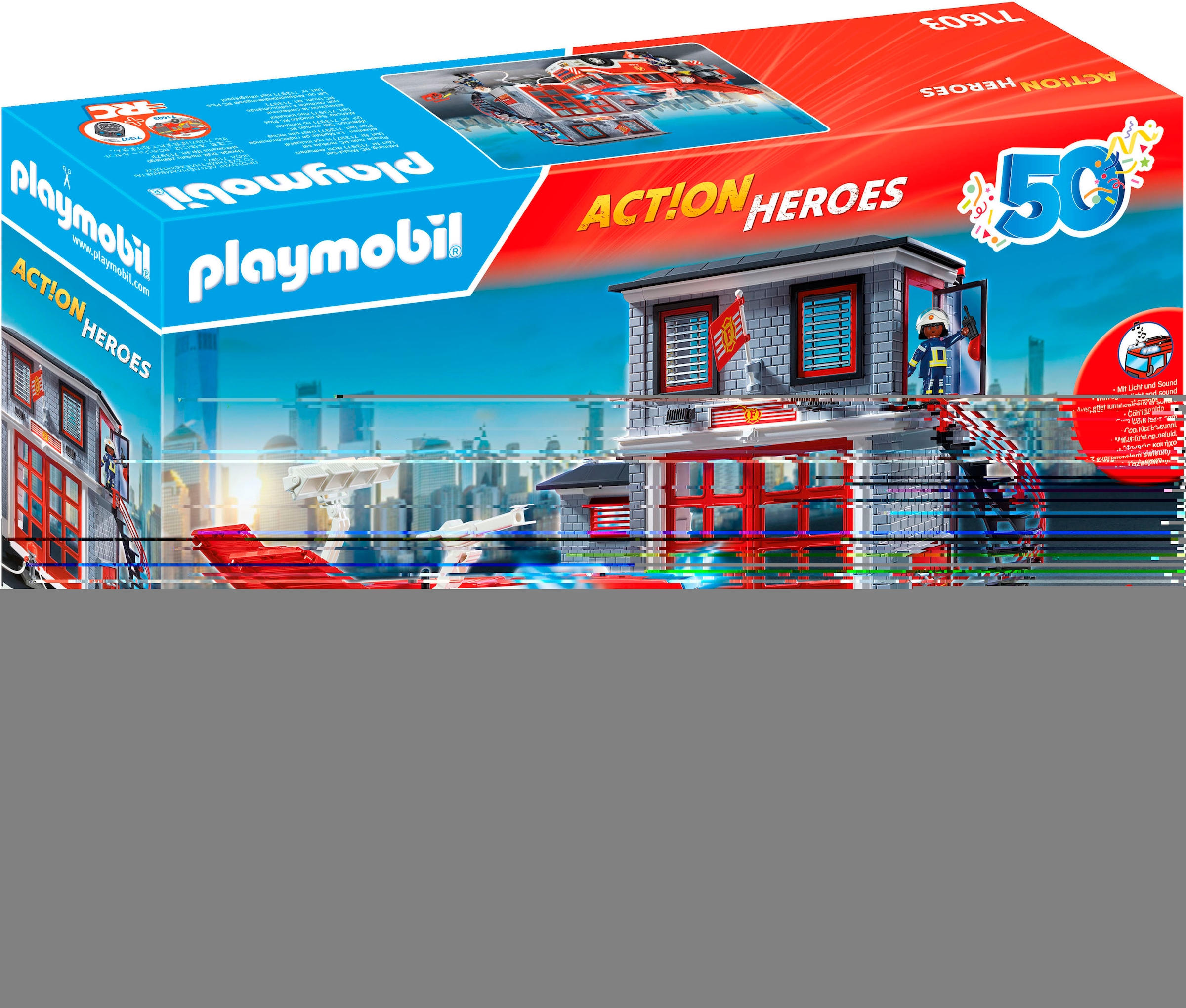 Konstruktions-Spielset »Feuerwehr-Megaset (71603), Action Heroes, 50 Jahre«, (185 St.)