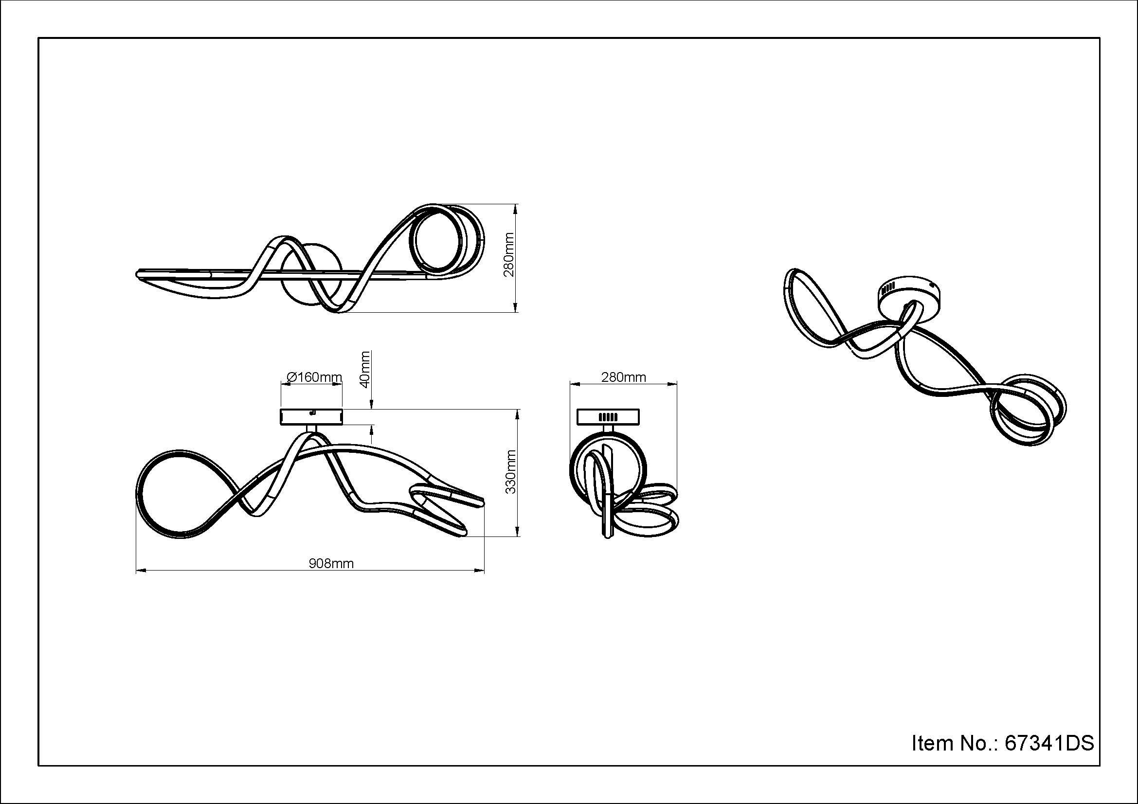 GLOBO LIGHTING Deckenleuchte »SWIRL« LED-Modul 1 Stk. Warmweiß Deckenlampe Wohnzimmer-Leuchte Schlafzimmer-Leuchte Flur Küche