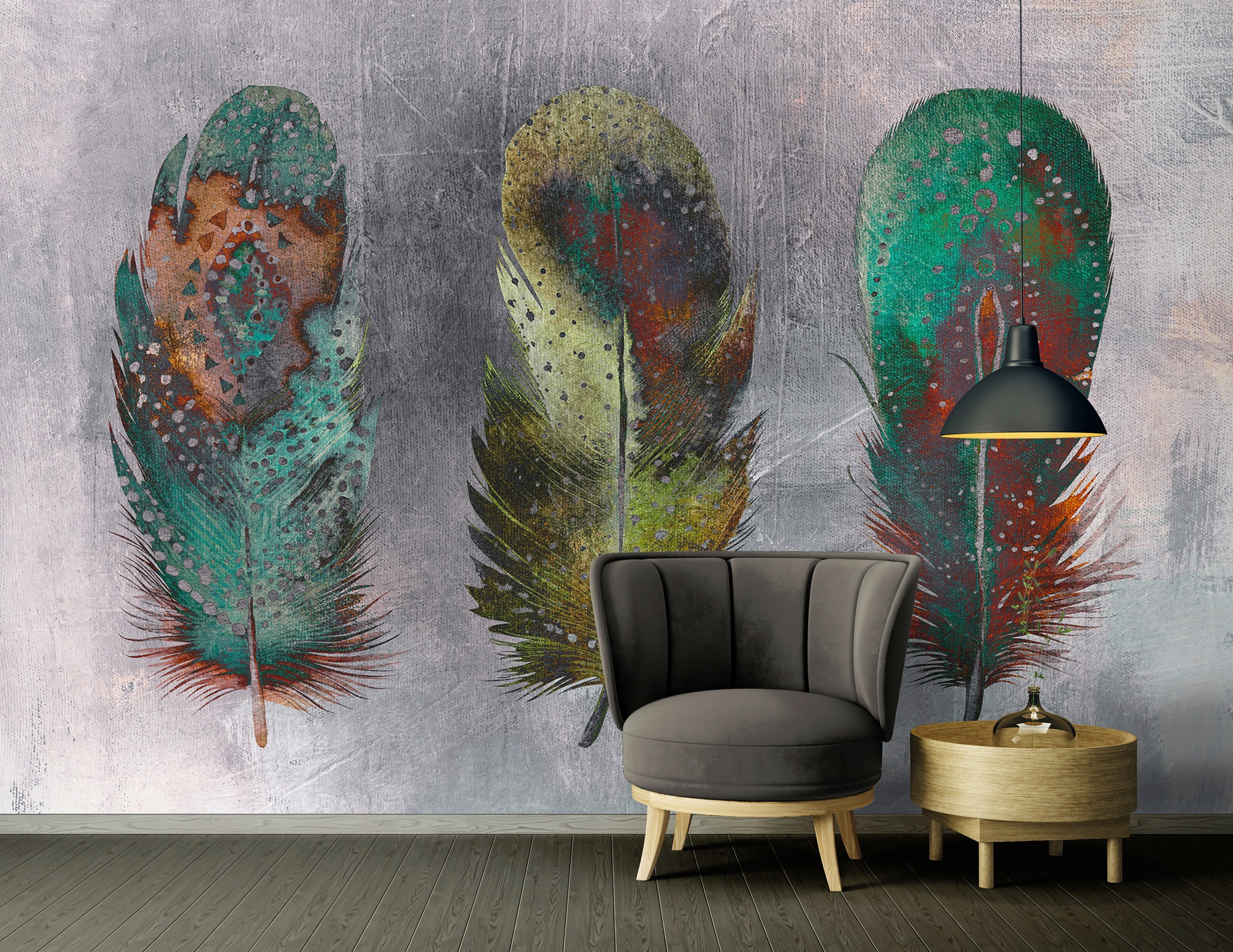 Architects Paper Fototapete »Atelier 47 Motley Feather 1« mehrfarbig glatt günstig online kaufen