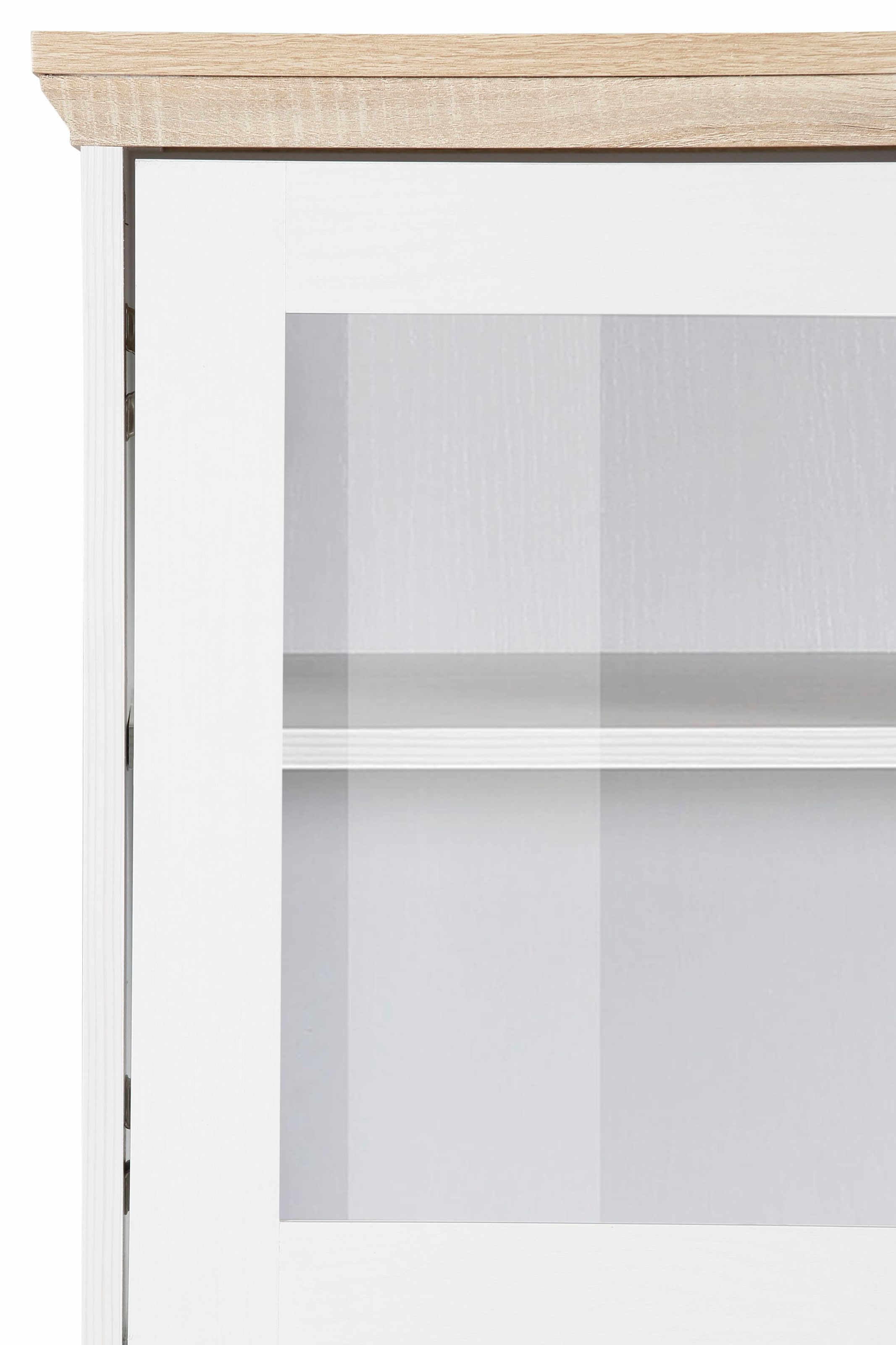 Home affaire Highboard »Nanna«, Vitrine in Eichen-Optik, Breite 118 cm