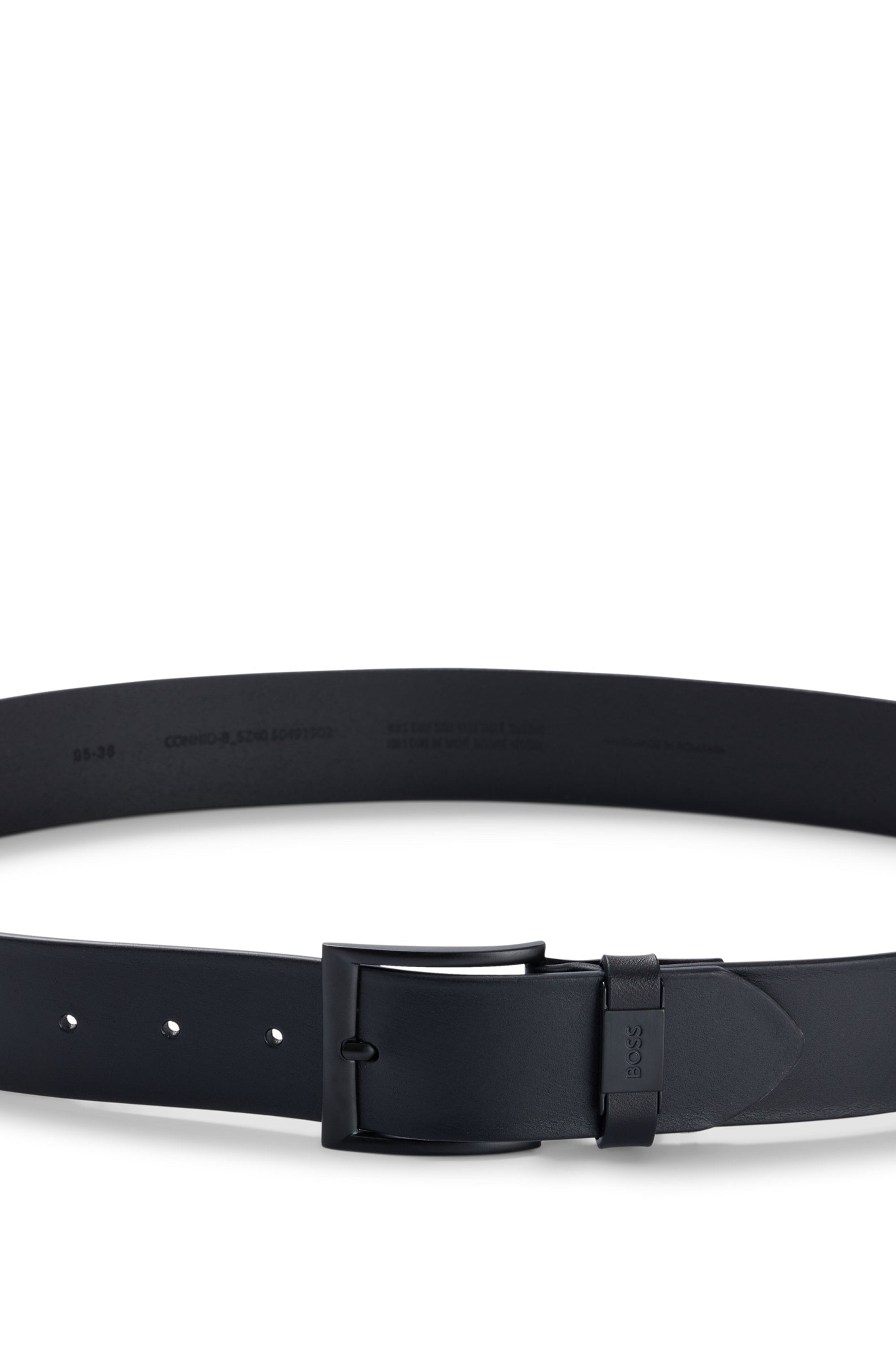 BOSS Ledergürtel »Connio« minimalistisch, Matte-Schliesse und Boss-Prägung auf der Lederschlaufe