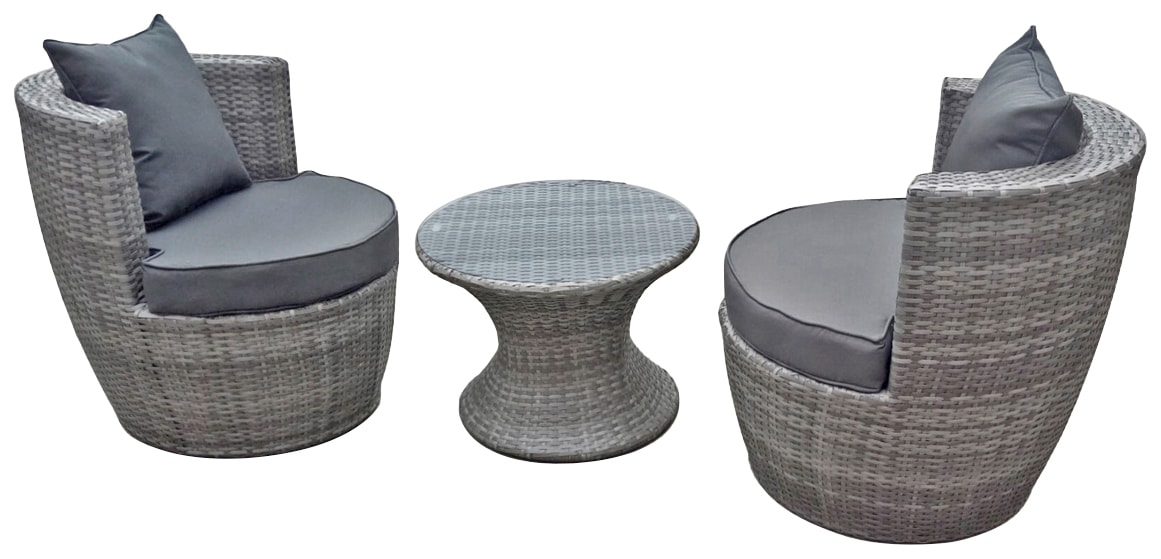 Garden Pleasure Balkonset Set, 1x Tisch, 2x Sessel, 3 Stk. tlg. inkl. Aufla günstig online kaufen