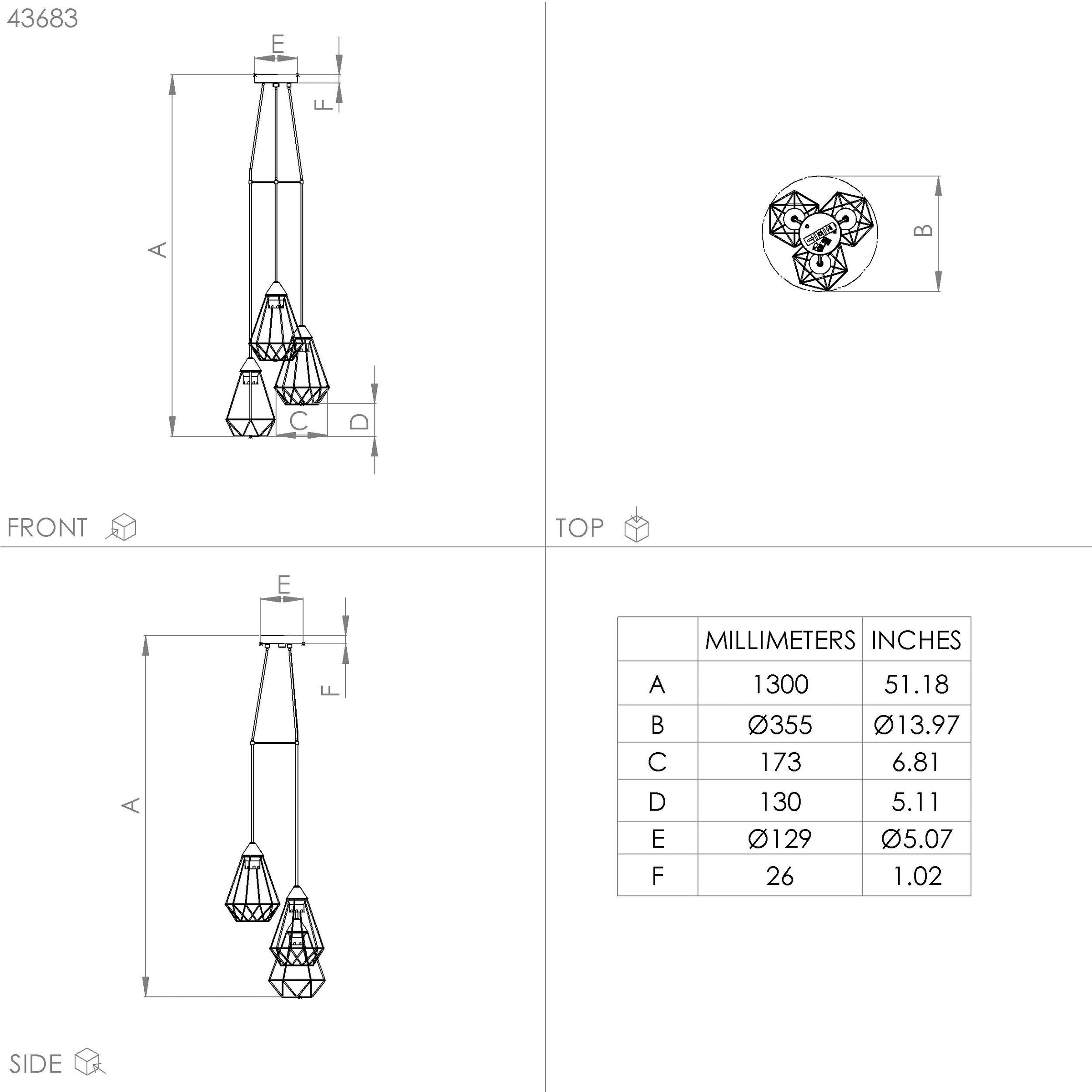 EGLO Hängeleuchte »TARBES«, in - Stahl online exkl. bestellen messing Hängeleuchte E27 60W - aus