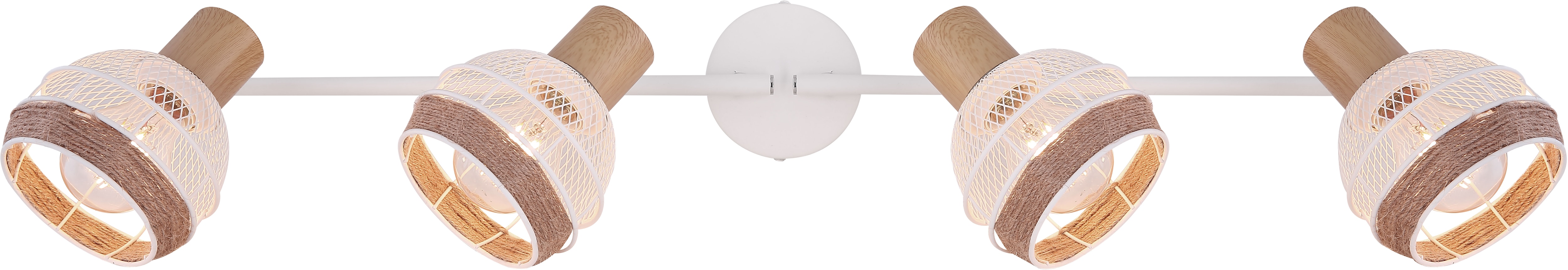 GLOBO LIGHTING Deckenstrahler »WIDY« E27 1 Stk. Deckenstrahler/weiß/holzopt günstig online kaufen