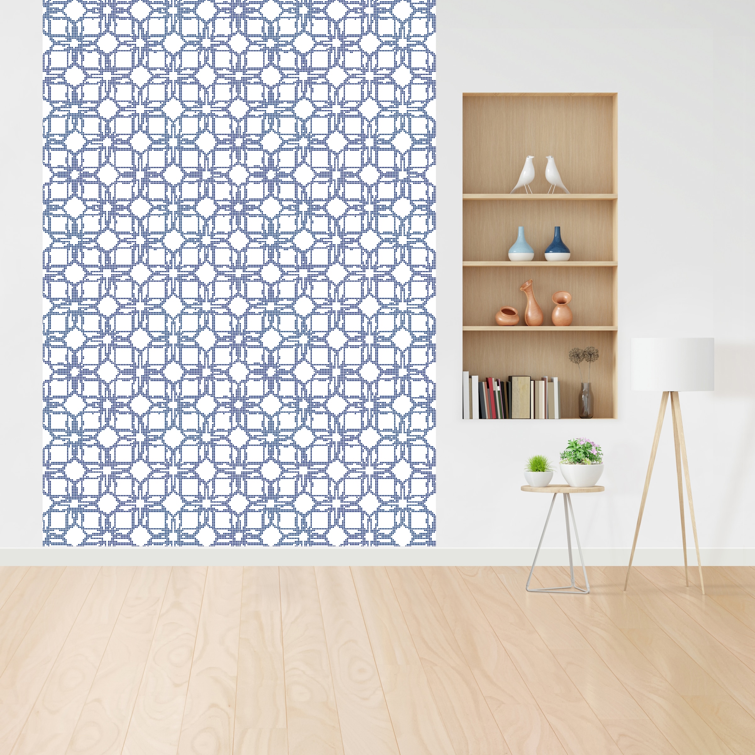 queence Vinyltapete »Muster-Blau« Streifen glatt 90x250cm, selbstklebend, kinderleichte Anbringung, , Sticker