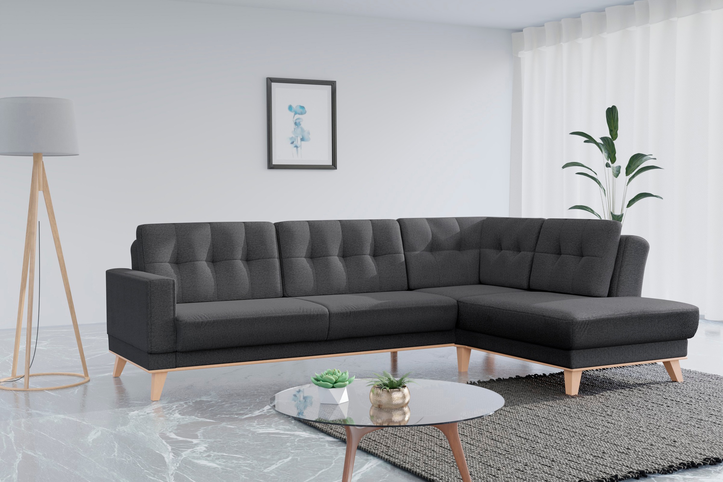 sit&more Ecksofa »Lavida L-Form«, wahlweise mit Kippfunktion und Bettkasten günstig online kaufen