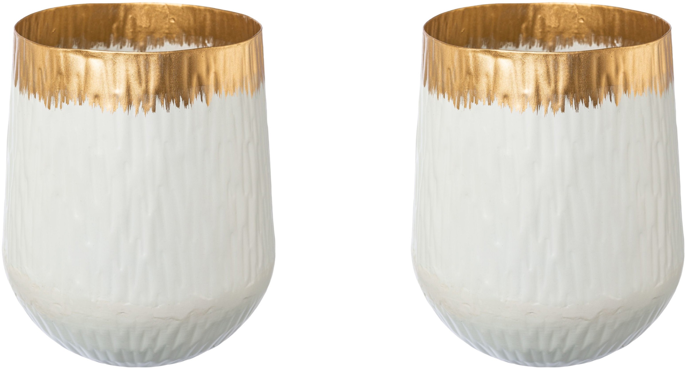 Creativ deco Tischvase »AGNES«, (2 St.), mit schickem Gold Detail günstig online kaufen