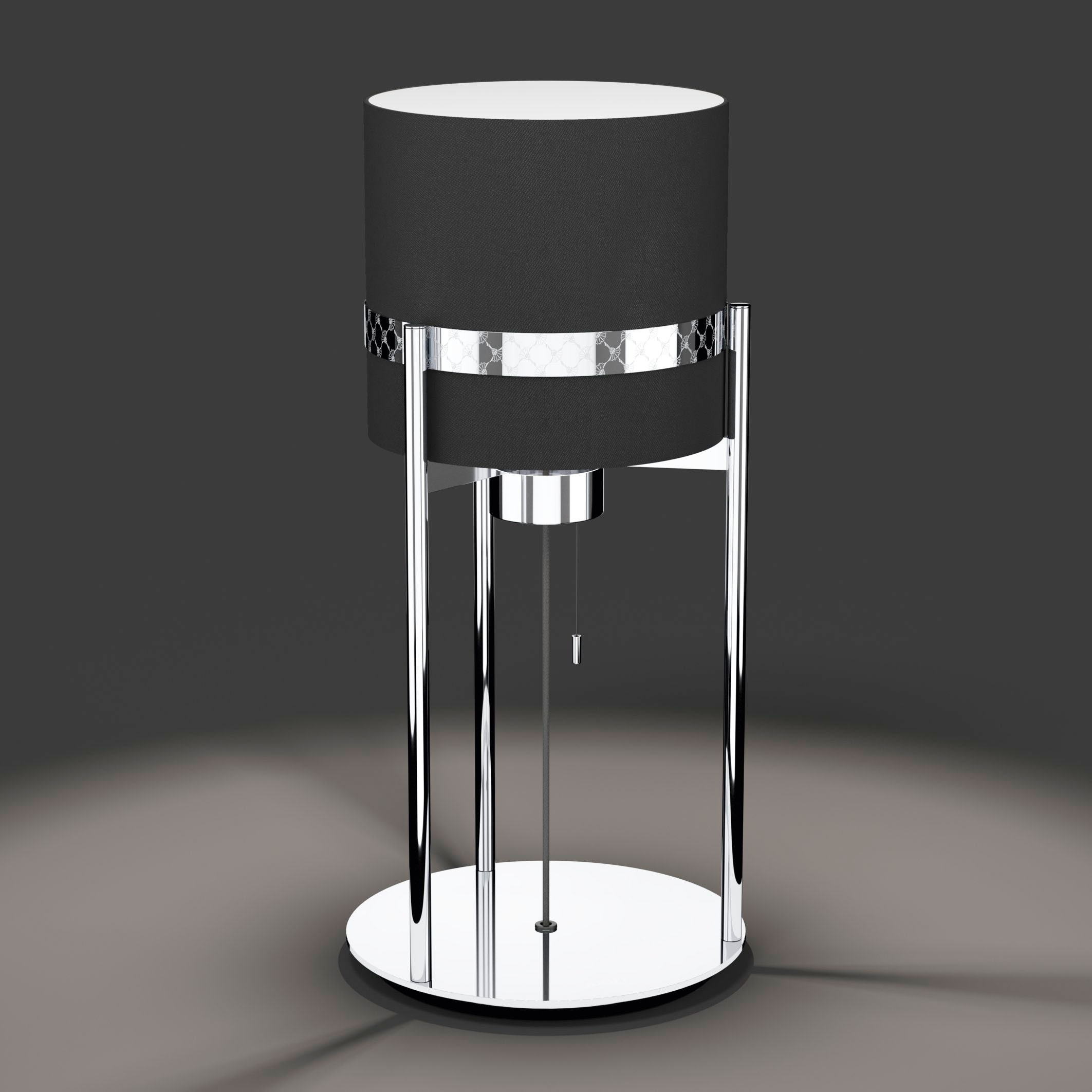 JOOP! Tischleuchte »ROUND LIGHTS«, Leuchtmittel E27 | ohne Leuchtmittel, mit rundem Textil-Leuchtenschirm und eingelassenem Metall-Dekorband