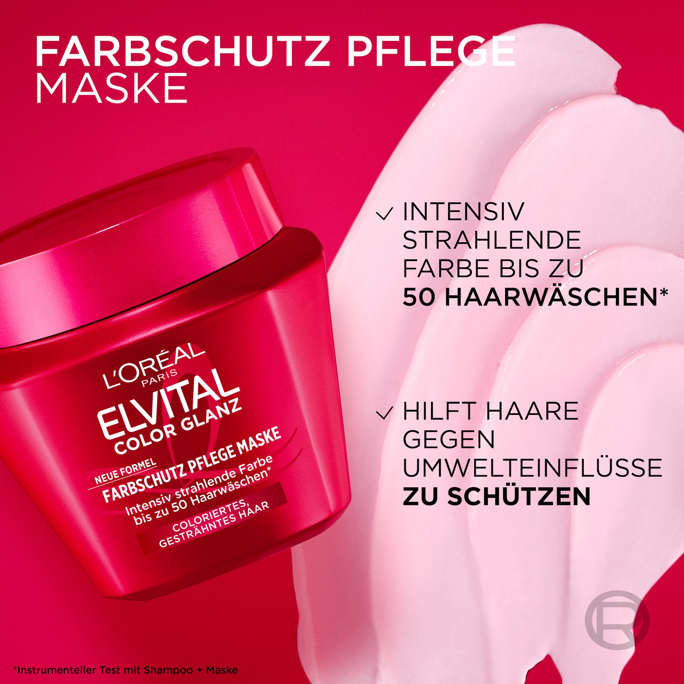 L'ORÉAL PARIS Haarmaske »ELVITAL COLOR GLANZ MASKE« für coloriertes, gesträhntes Haar