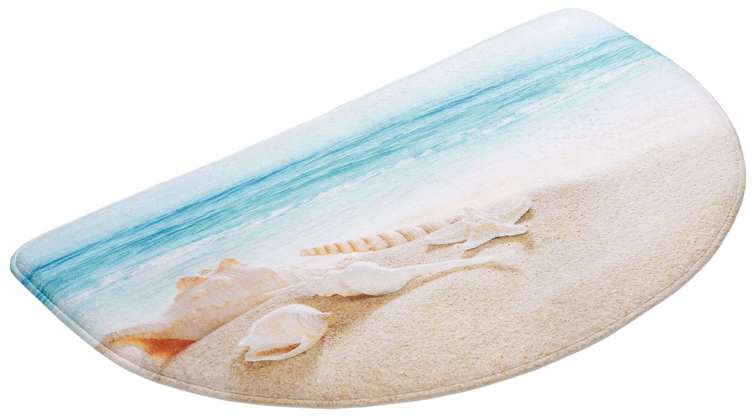 my home Badematte »Strand«, Memory Schaum, fußbodenheizungsgeeignet-schnell trocknend, mit Strand-Motiv, Badematten auch als 2 teiliges Set erhältlich
