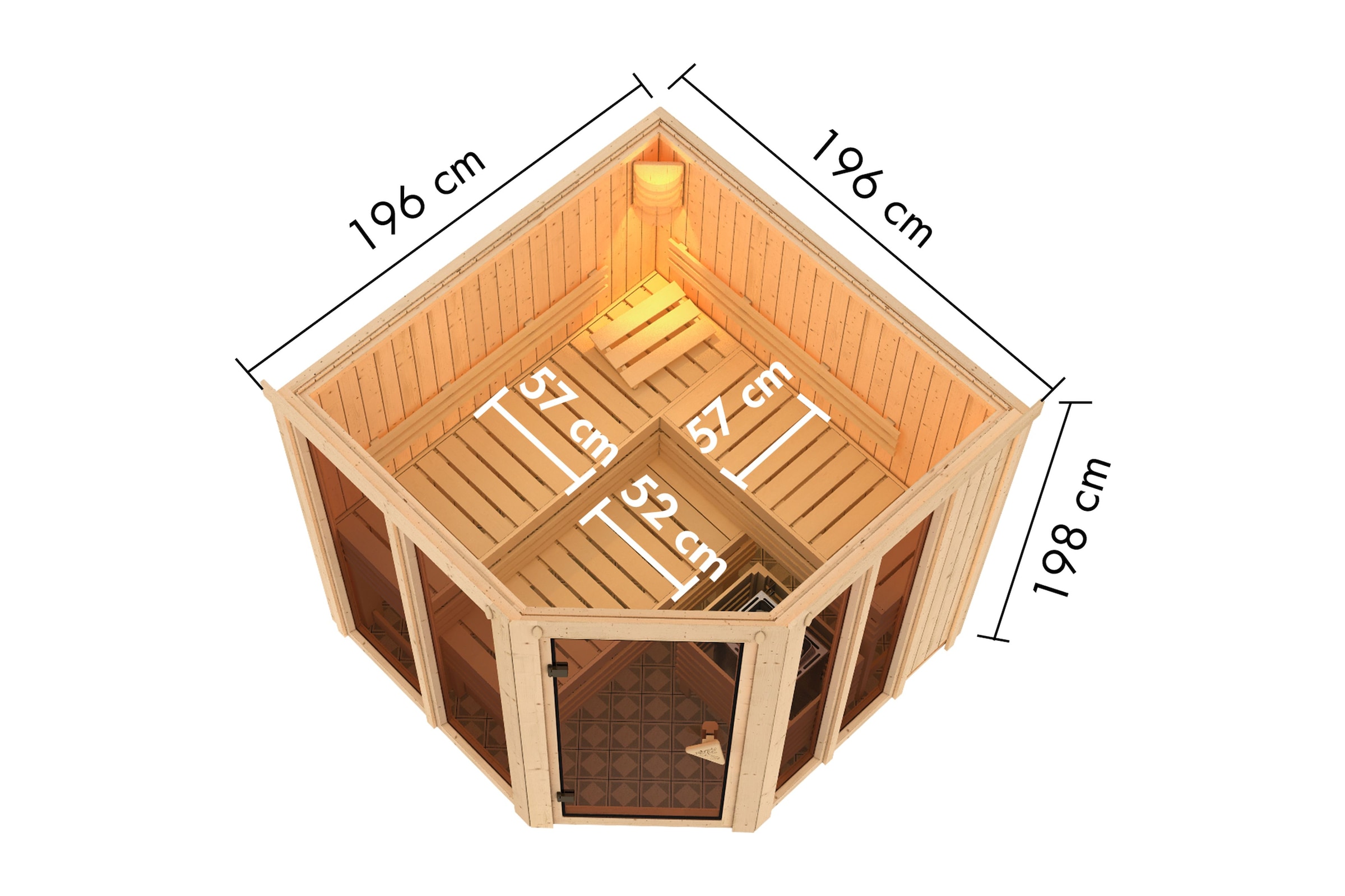 Karibu Sauna »"Airia" naturbelassen«, aus hochwertiger nordischer Fichte