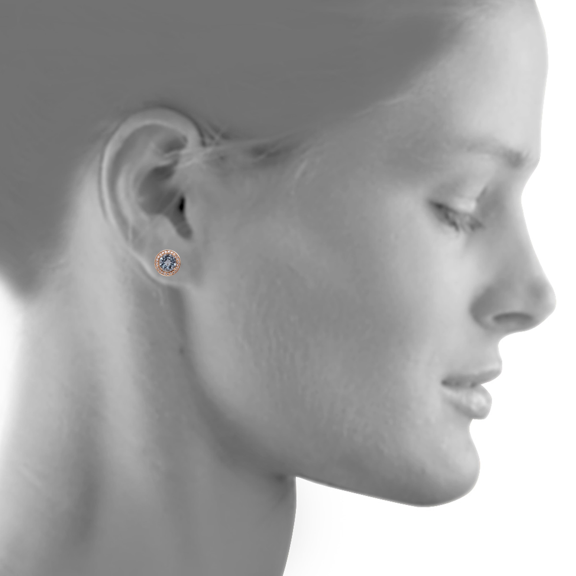 Orolino Paar Ohrstecker »Gold 585 rosé mit 46x Brillant zus. 0,14ct. und Blautopas (beh.)«