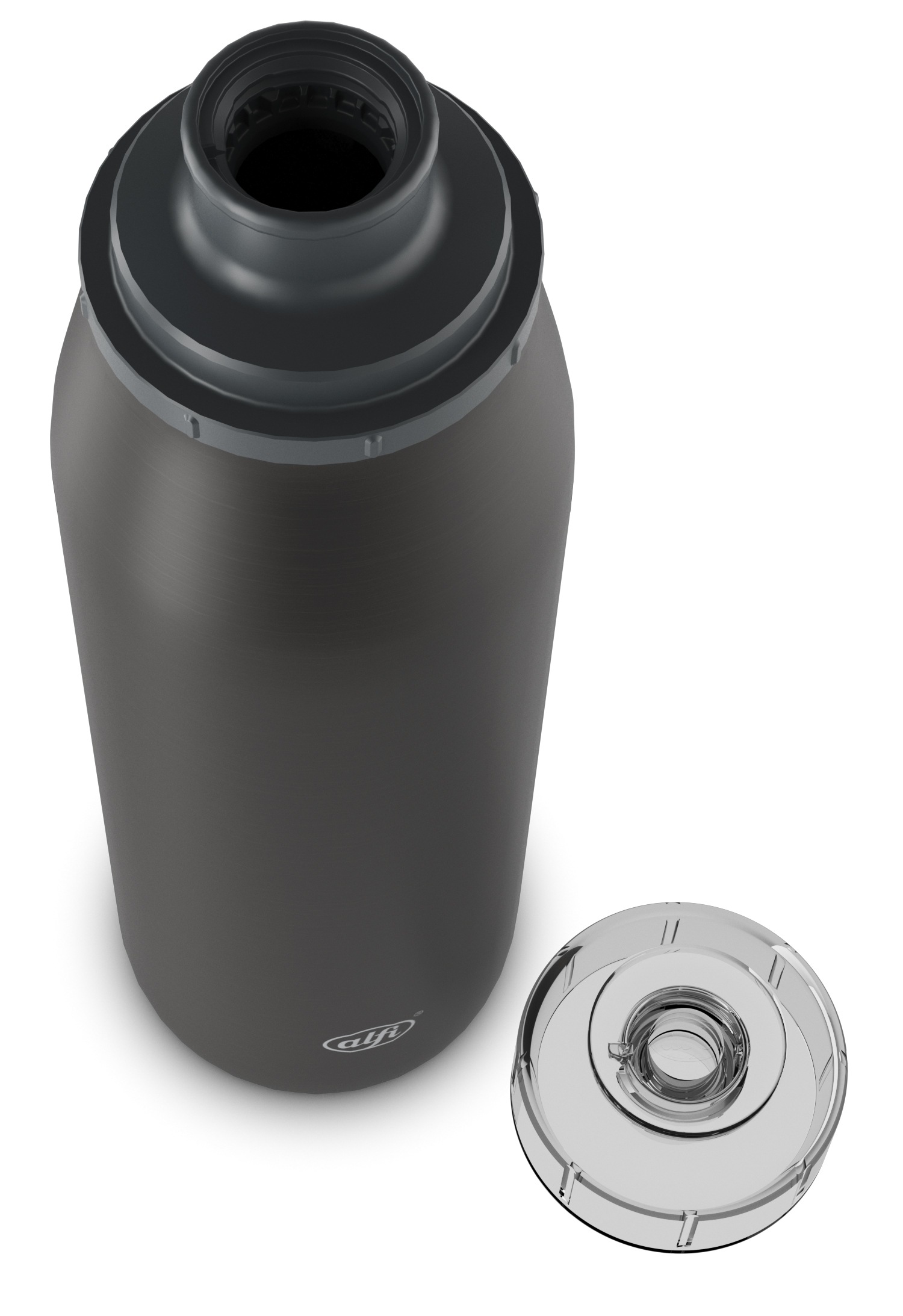 Alfi Isolierflasche »ISO BOTTLE, Edelstahlkörper, spülmaschinenfest«, (1 tlg.), 0,5l, 12h heiß & 24h kalt, Trinköffnung mit konsistentem Trinkfluss