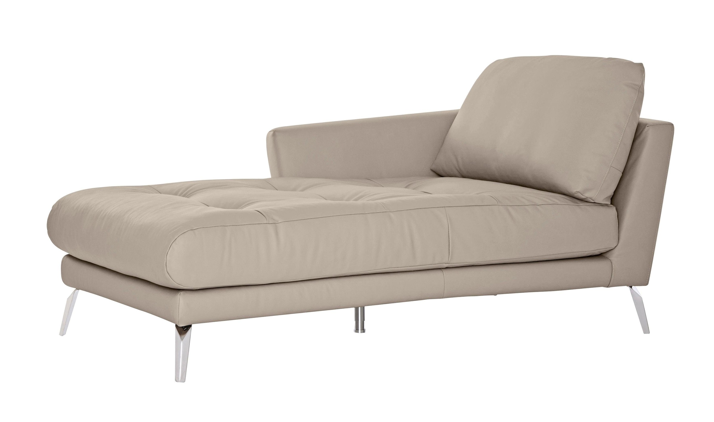 W.SCHILLIG Chaiselongue »softy«, mit dekorativer Heftung im Sitz, Füße Chrom glänzend