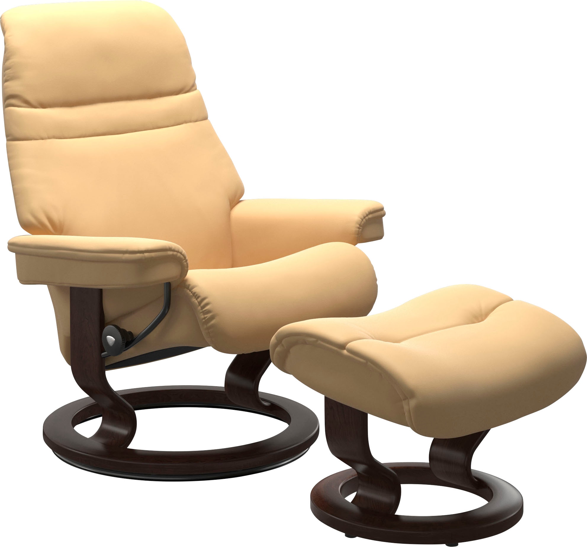 Stressless® Relaxsessel »Sunrise«, (Set, Relaxsessel mit Hocker), mit Classic Base, Größe S, Gestell Braun