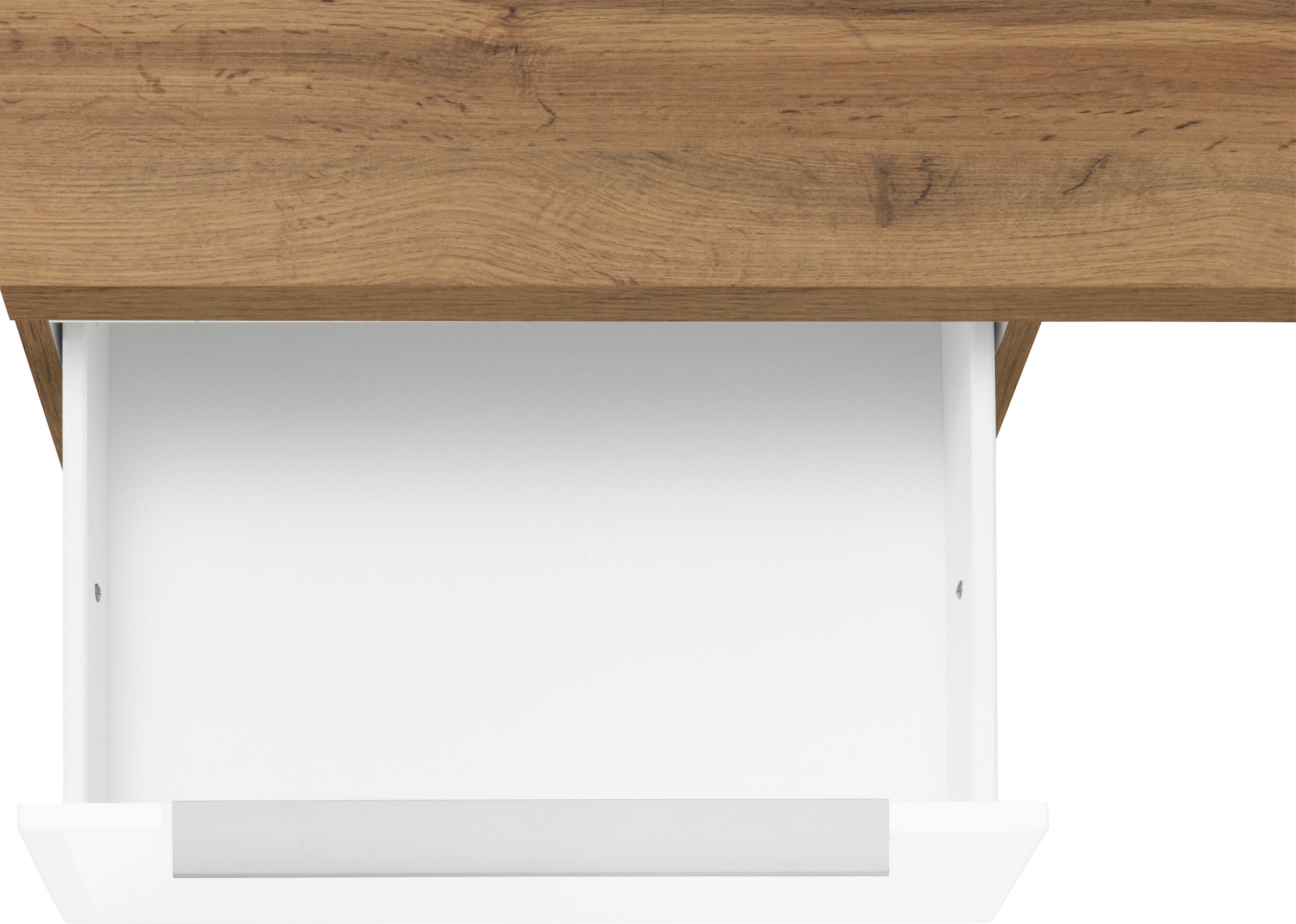 KOCHSTATION Küchenzeile »KS-Brindisi«, Breite 220 cm, wahlweise mit E-Geräten, mit MDF-Fronten und Regal