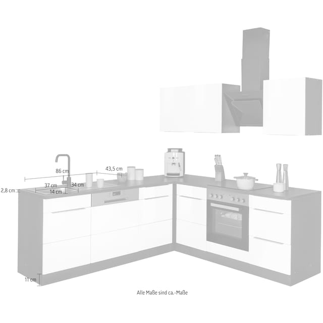 HELD MÖBEL Winkelküche »Brindisi«, mit E-Geräten, Stellbreite 220/220 cm  jetzt im %Sale