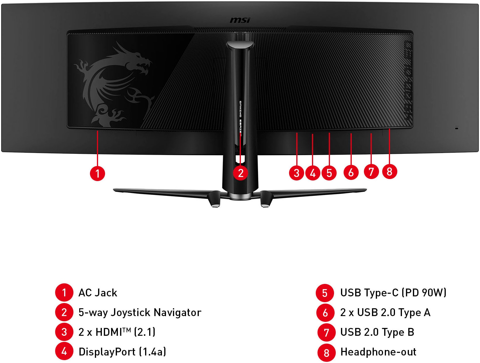 MSI Curved-Gaming-Monitor »MPG 491CQP QD-OLED«, 125 cm/49 Zoll, 5120 x 1440 px, DQHD, 0,03 ms Reaktionszeit, 144 Hz