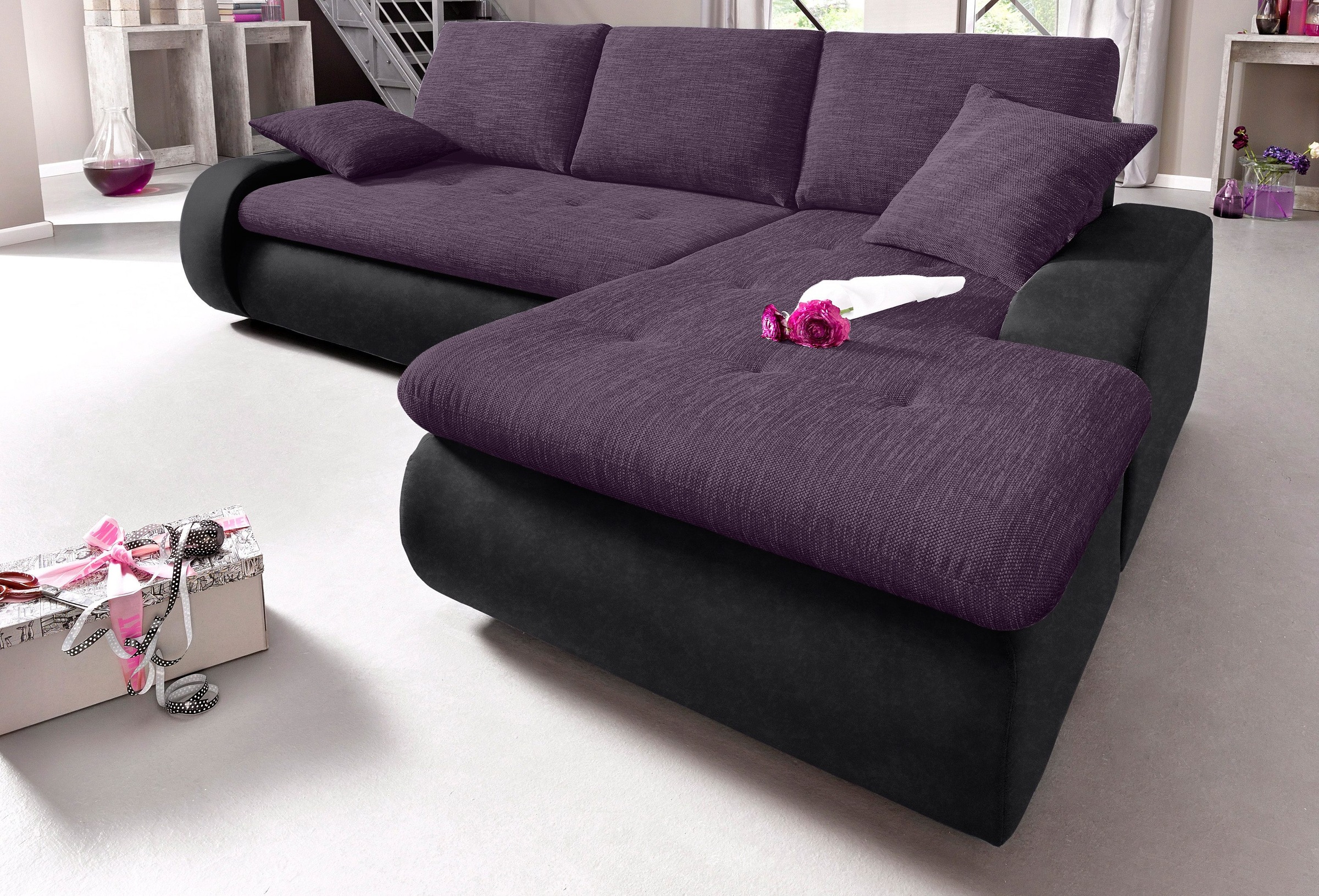TRENDMANUFAKTUR Ecksofa »Indie, modern und bequem, Materialmix, OTTOs Choic günstig online kaufen