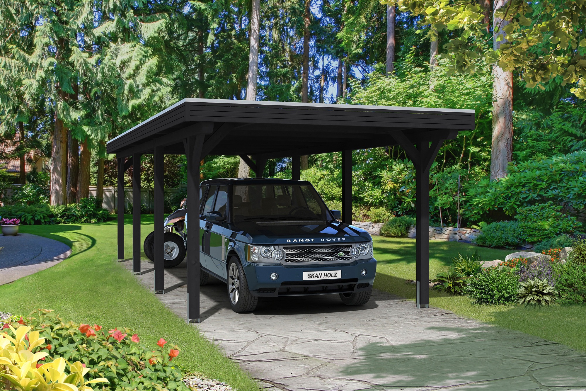 Skanholz Einzelcarport »Spessart«, Holz, 291 cm, Anthrazit